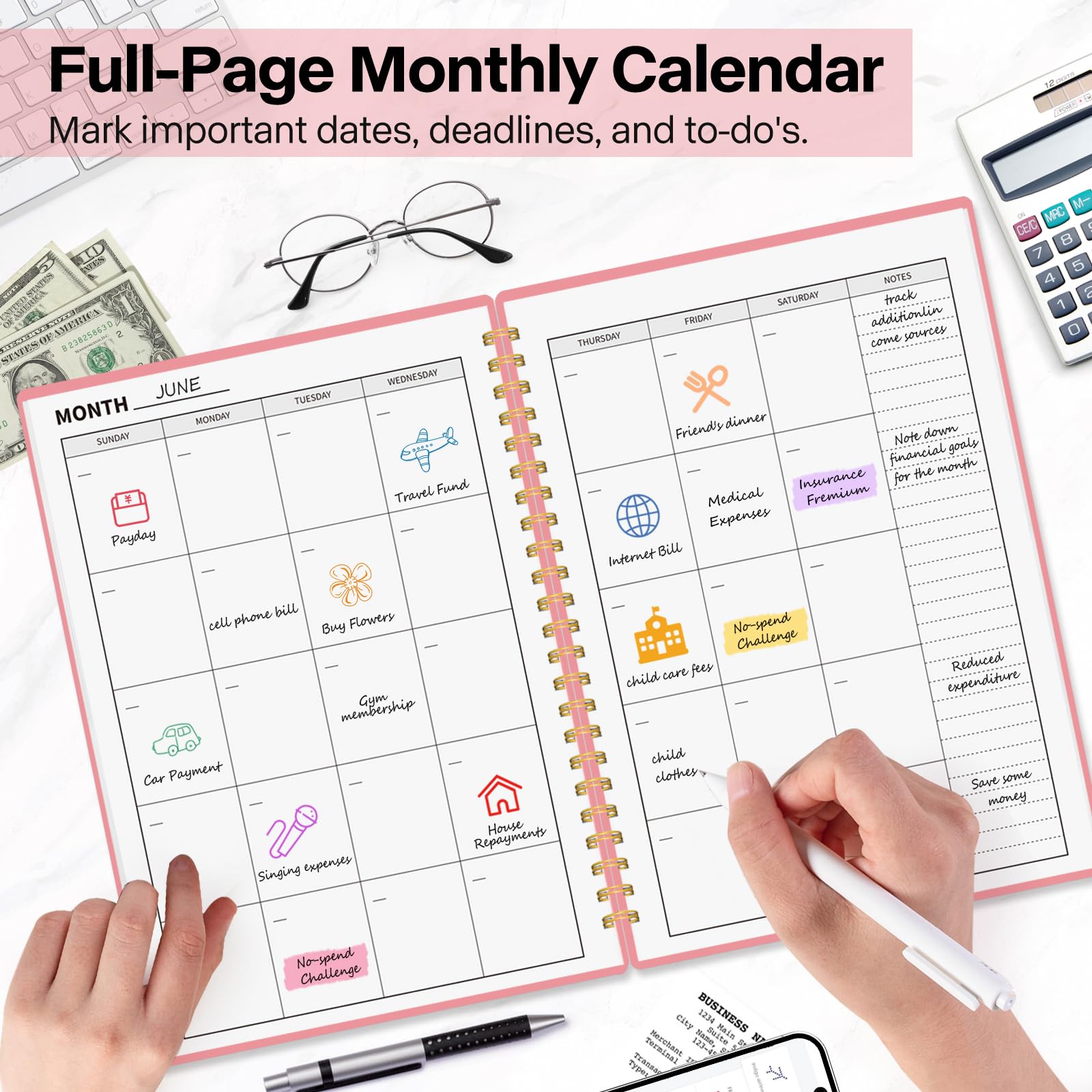 2025 Budget Planner - Expense Tracker & Savings Goals for Personal Finance