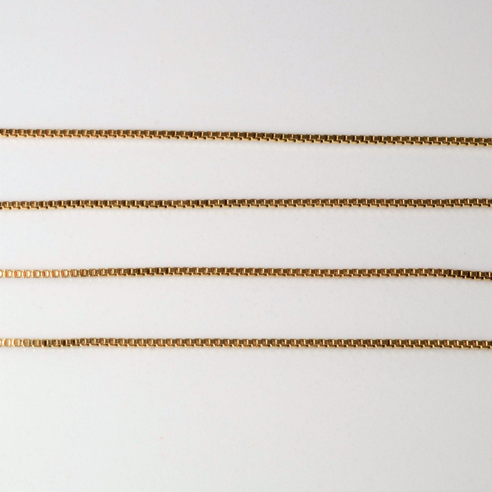 10K Yellow Gold Box Chain Necklace for Women - 18 Inch Solid Gold Box Link Chain - Perfect for Layering, Gifts & Everyday Wear