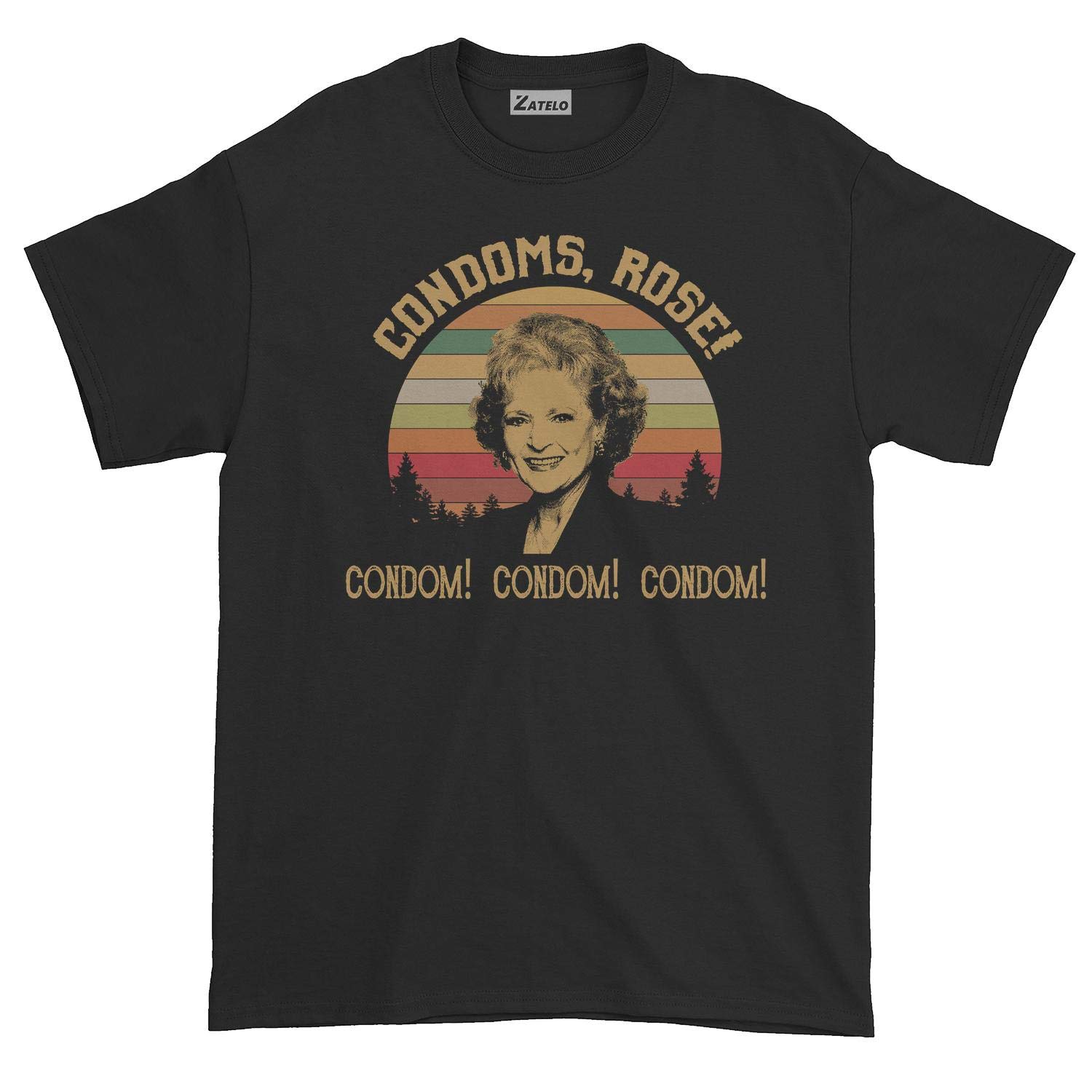 Vintage Retro Rose Condom Design T-Shirt - Funny & Unique Graphic Tee for Men & Women - Perfect for Parties, Gifts, and Casual Wear