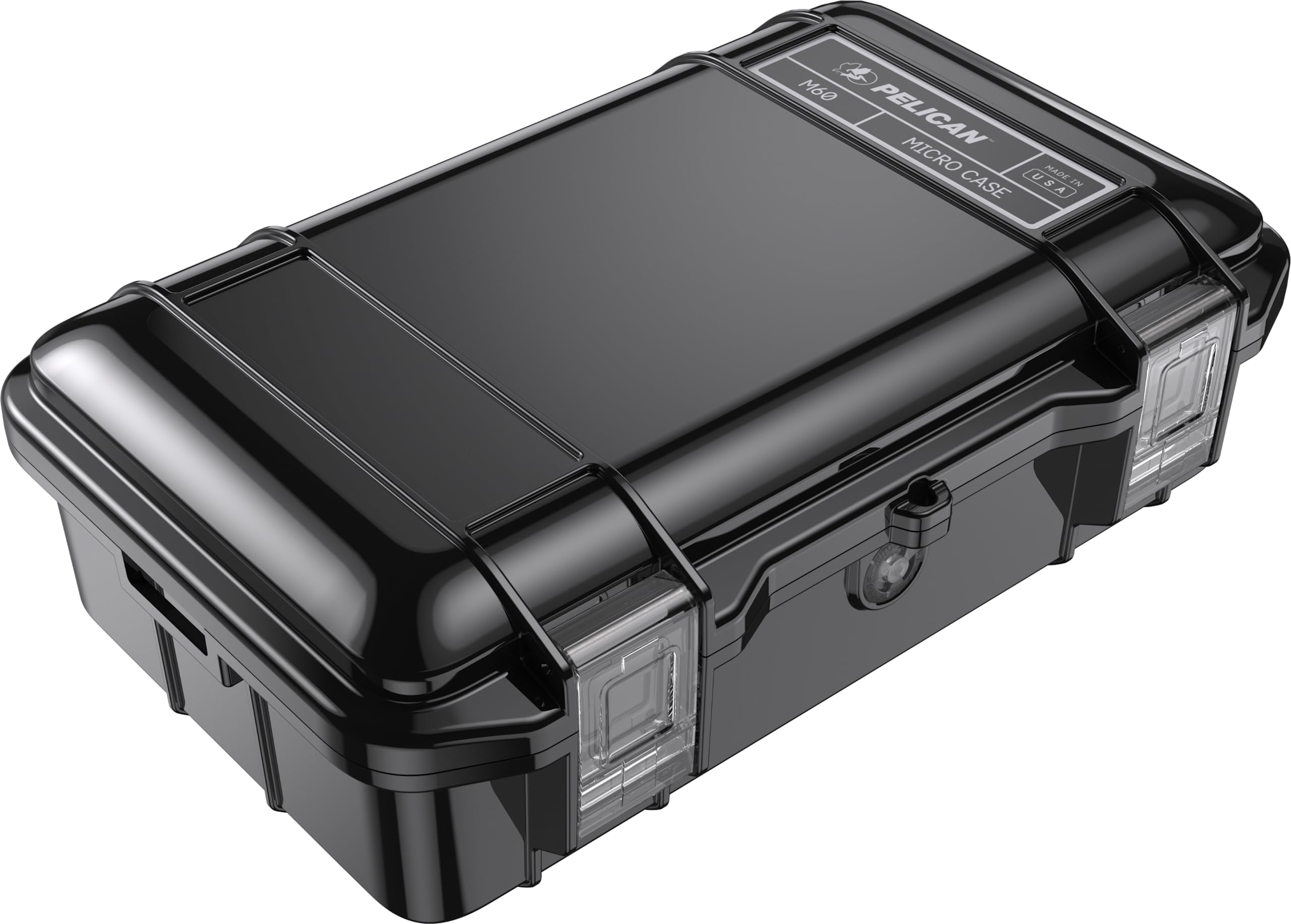 Pelican M60 Micro Waterproof Case - Dry Box for iPhone, GoPro, Cameras | Shockproof, Dustproof Protection | Perfect for Camping, Fishing, Hiking, Kayaking & Beach Activities (Black)