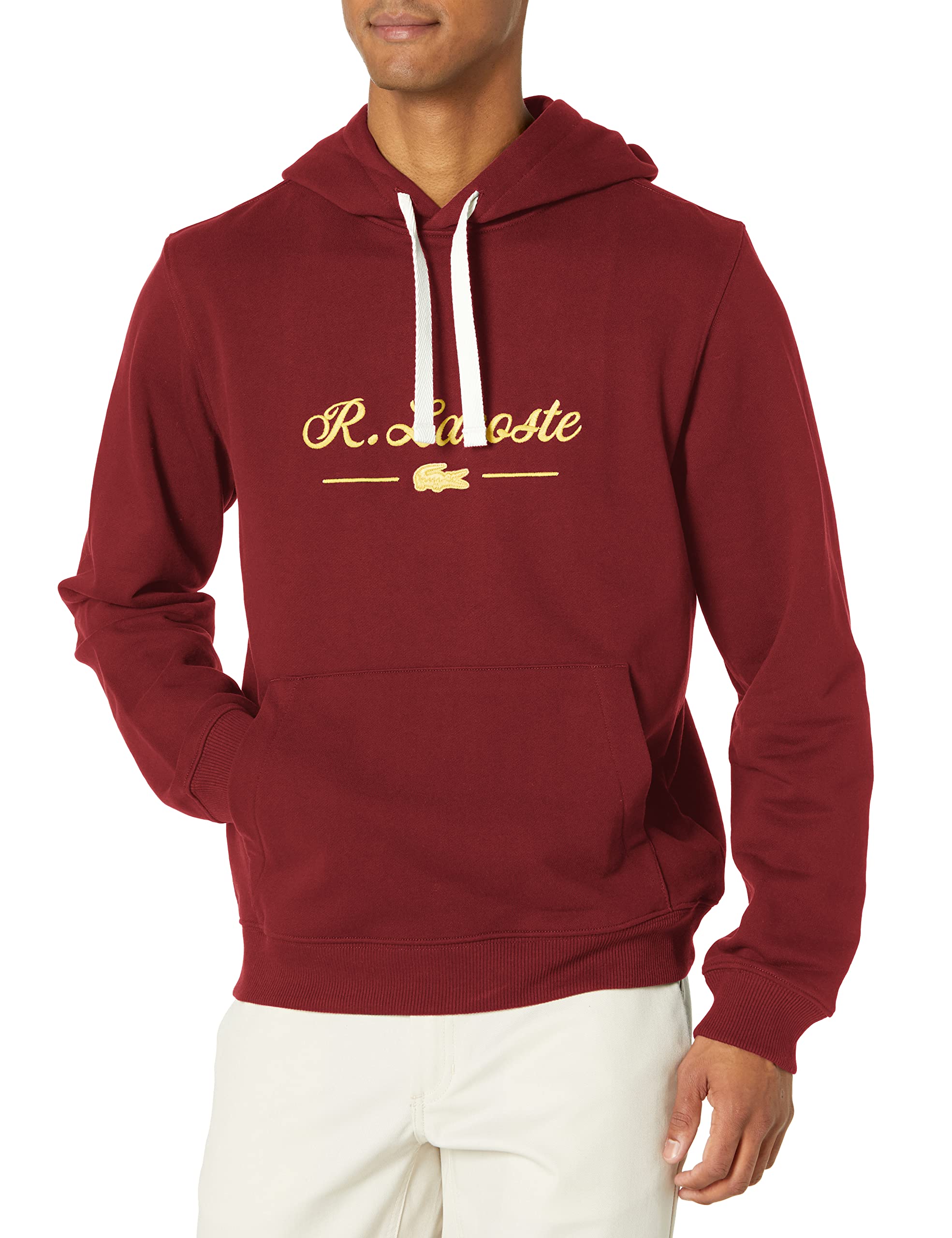 Lacoste Men's Long Sleeve Hooded Sweatshirt | Comfortable Cotton Pullover | Casual & Athletic Wear for Gym, Travel & Everyday Use