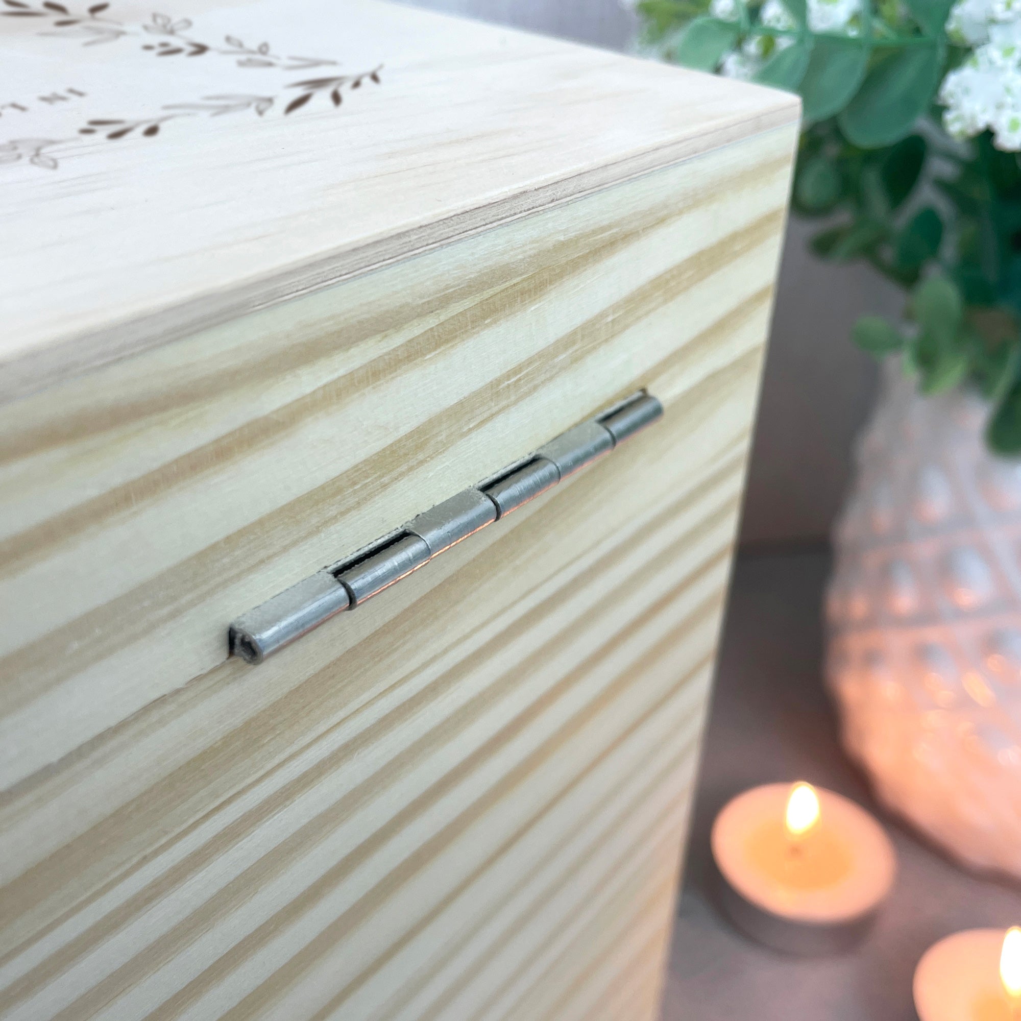 Personalized Pine Wood Photo Memory Box - Handmade Keepsake Gift for Wedding, Anniversary & Baby - 5 Sizes (16cm, 20cm, 26cm, 30cm, 36cm) - Perfect for Displaying Cherished Memories at Home or as a Sentimental Gift