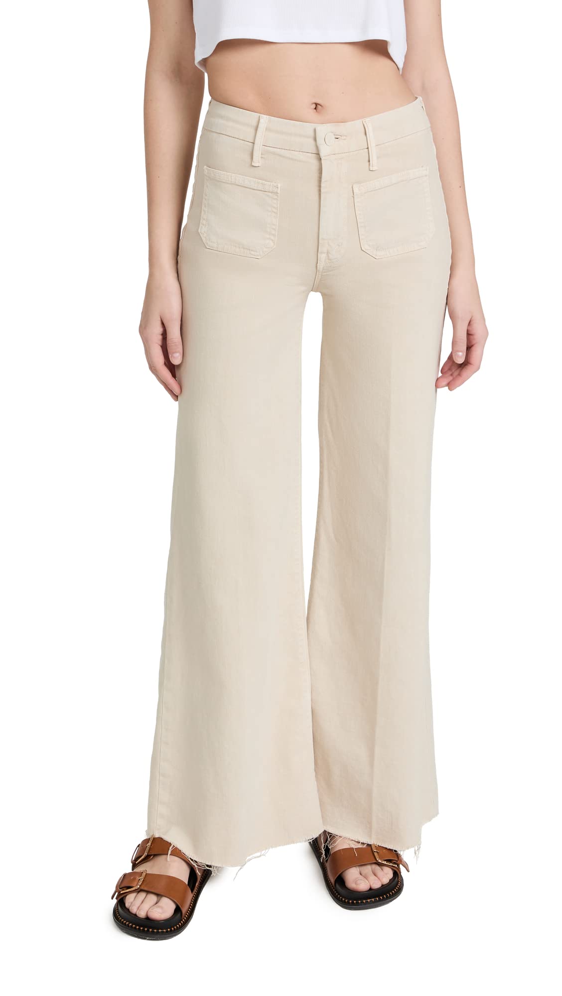 MOTHER Women's The Patch Pocket Roller Jeans - High Waist Stretch Denim Pants for Casual Wear & Everyday Outfits | Perfect for Work, Travel and Weekend Looks