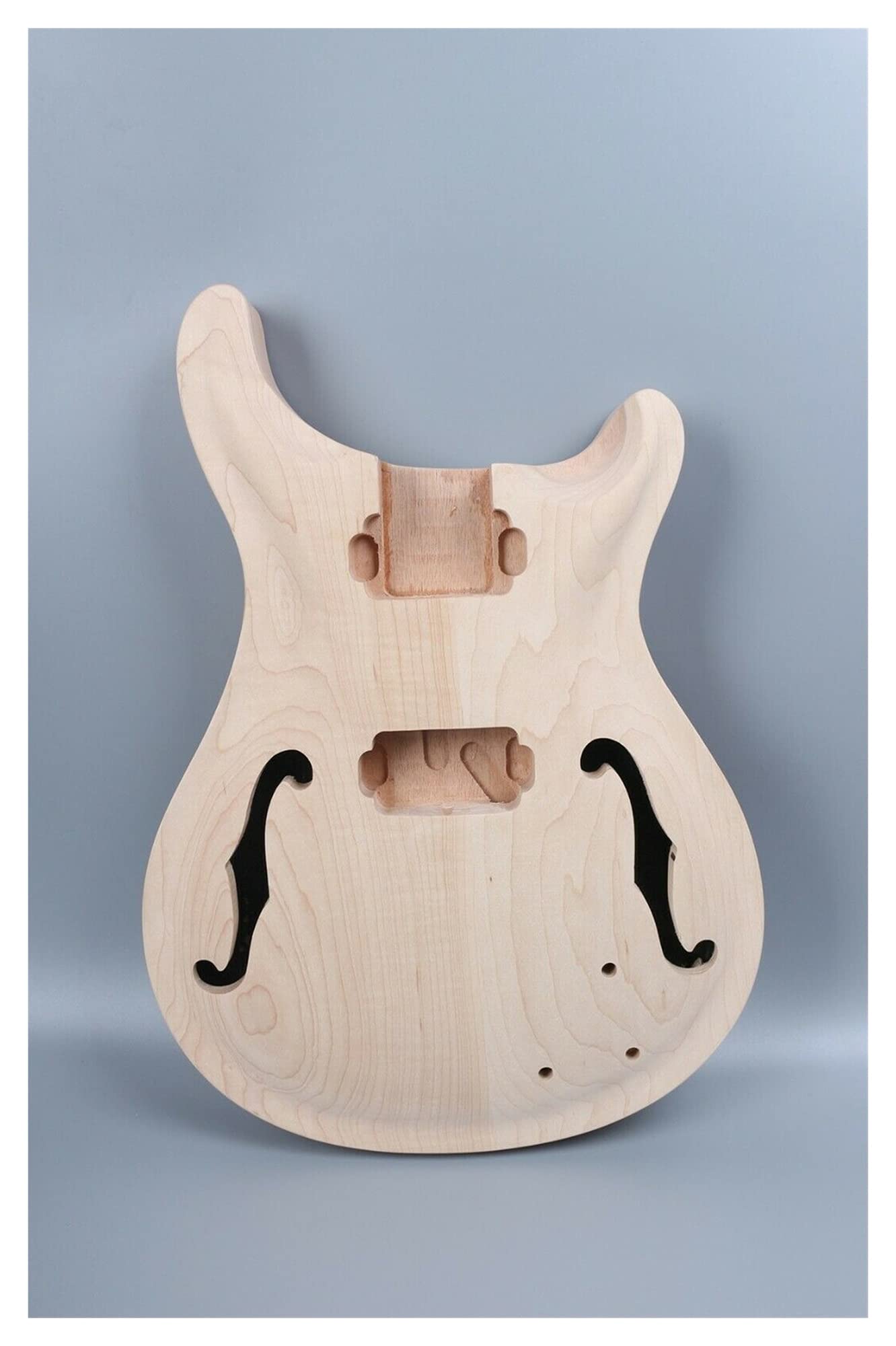 Premium DIY Electric Guitar Kit - Unfinished Maple & Mahogany Semi-Hollow Body with 22-Fret Neck - Perfect for Custom Builds, Home Projects & Music Enthusiasts