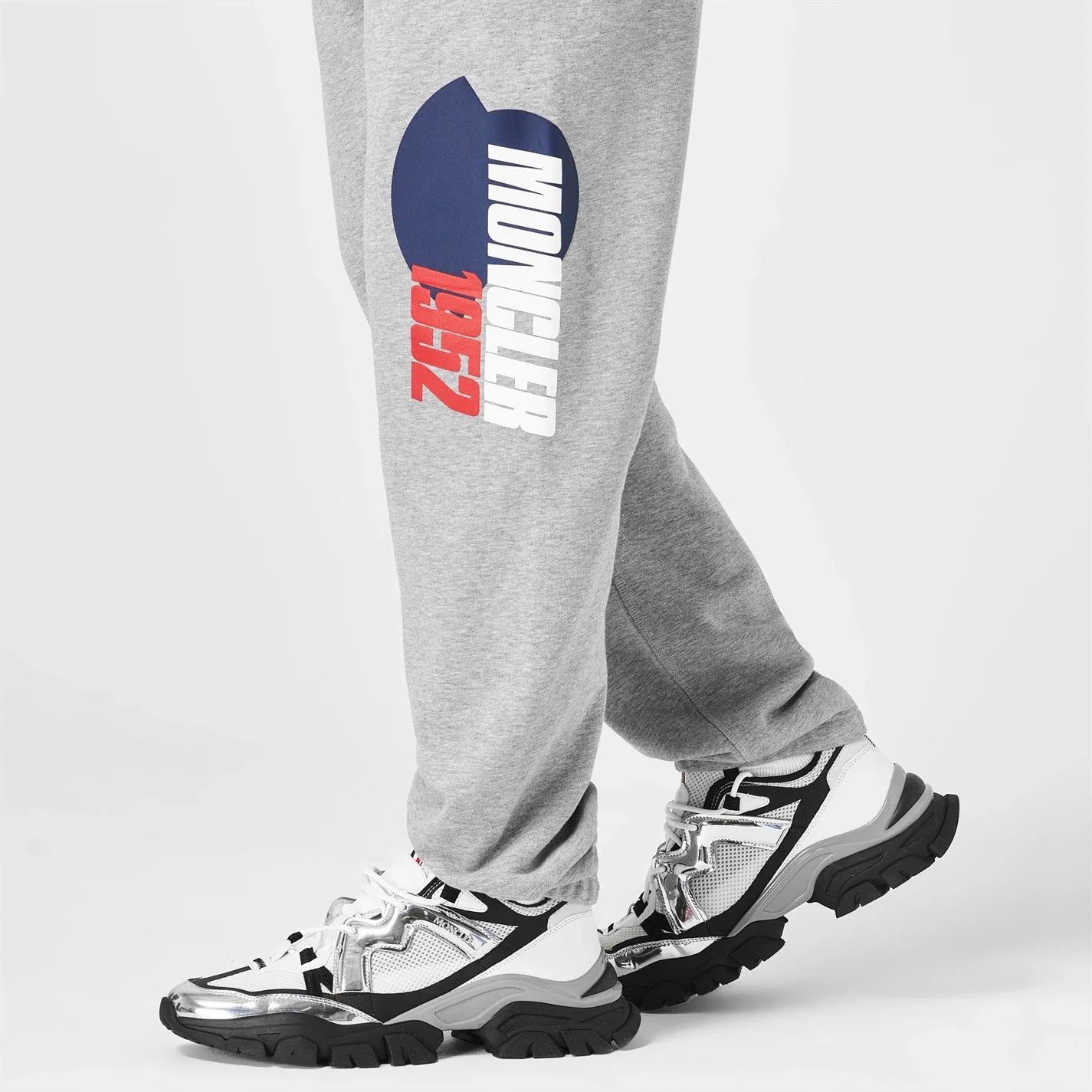 Moncler Grey 1952 Sweatpants for Men - Premium Cotton Joggers with Elastic Waistband | Comfortable Casual Pants for Gym, Lounge & Streetwear Fashion