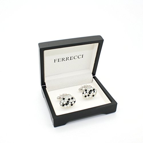 Black White Oval Silver
