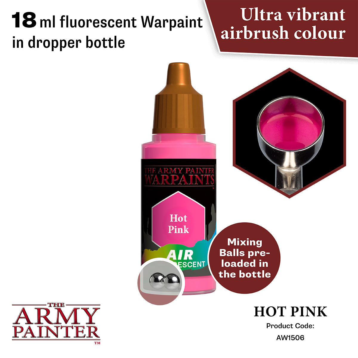 Warpaints Air Fluorescent Paint - Hot Pink Color for Art, DIY Projects & Creative Designs - Perfect for Canvas, Wood & Fabric Painting