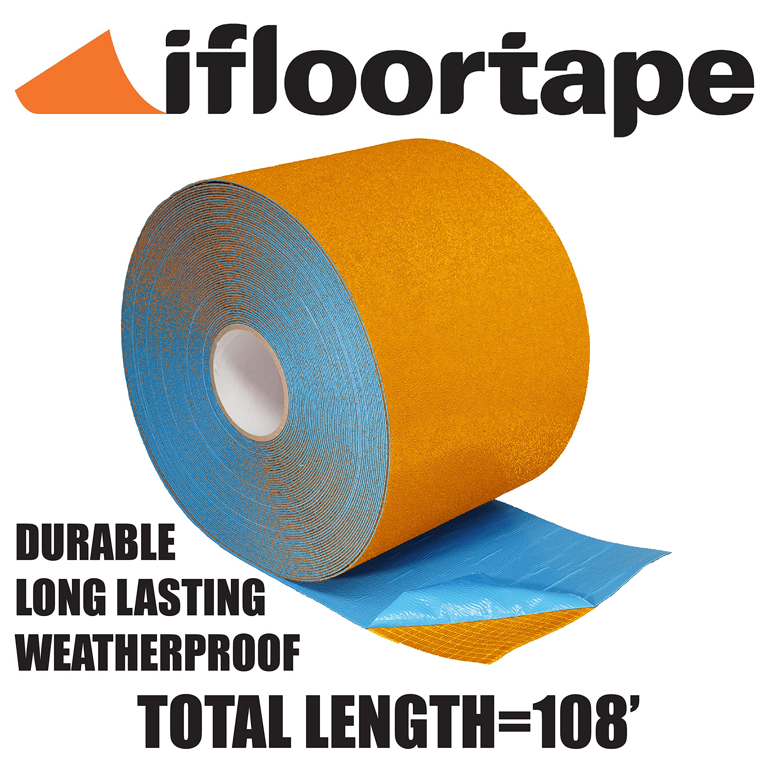 iFloortape DuraMark RPT-750 Orange Reflective Slip-Resistant Pavement Marking Tape – 8
