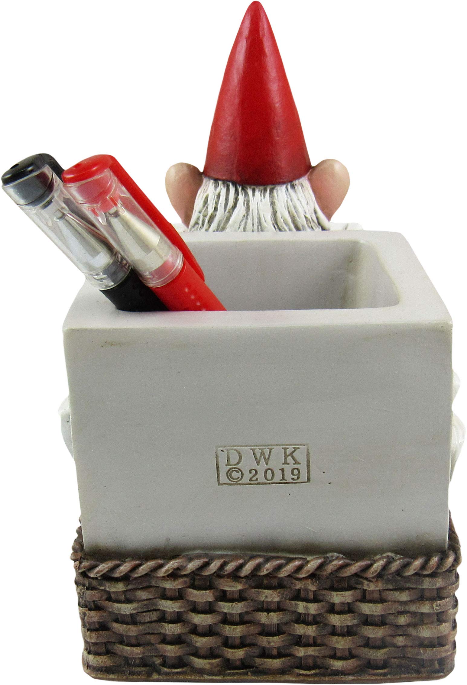 Serious Business Gnome on Throne Pen Holder - Unique Office Desk Organizer for Home & Office Workspace Decor