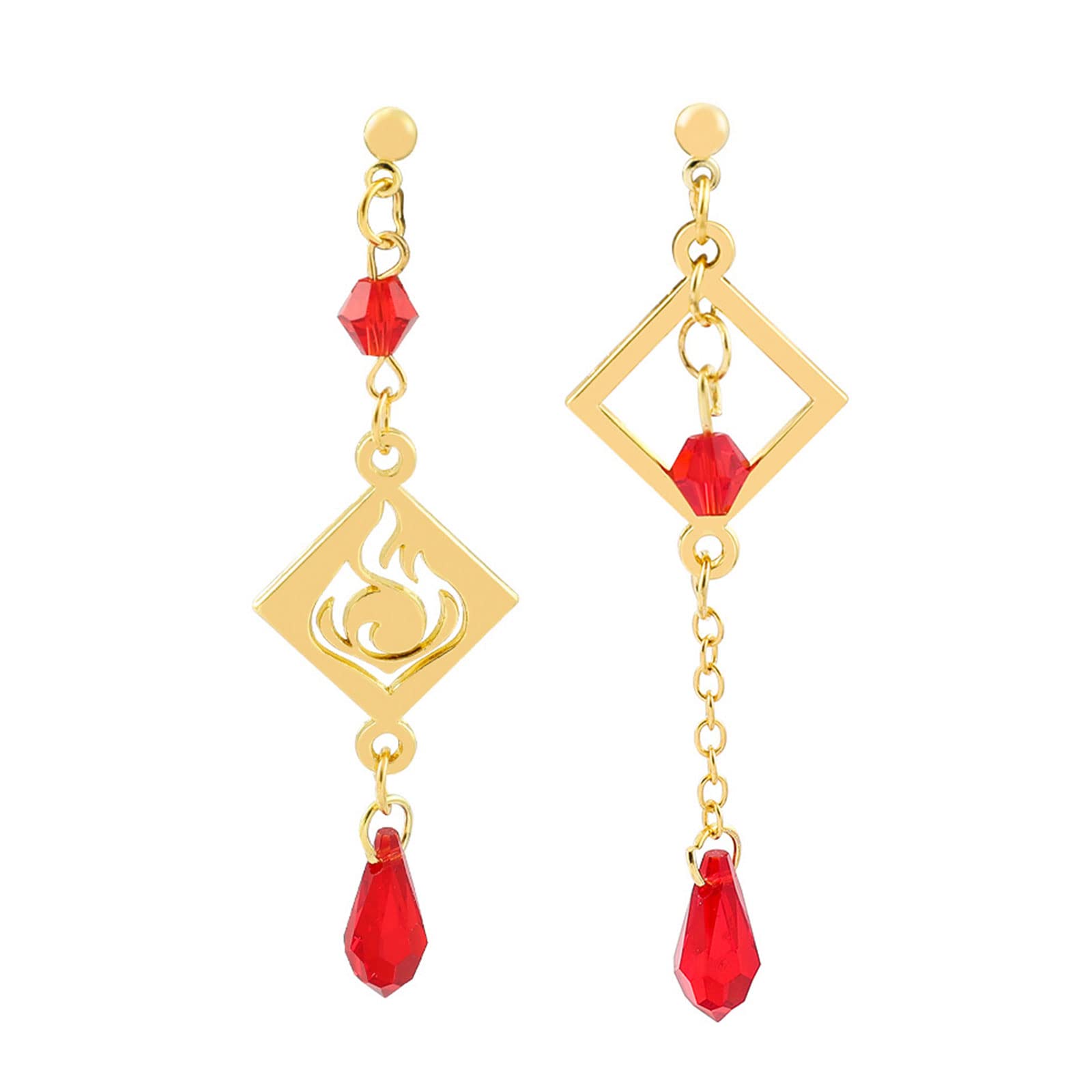 Genshin Impact Anemo Vision Dangle Earrings for Women - Cosplay Jewelry, Element Eye of God Earrings for Teen Girls - Perfect for Cosplay, Anime Conventions & Genshin Themed Parties