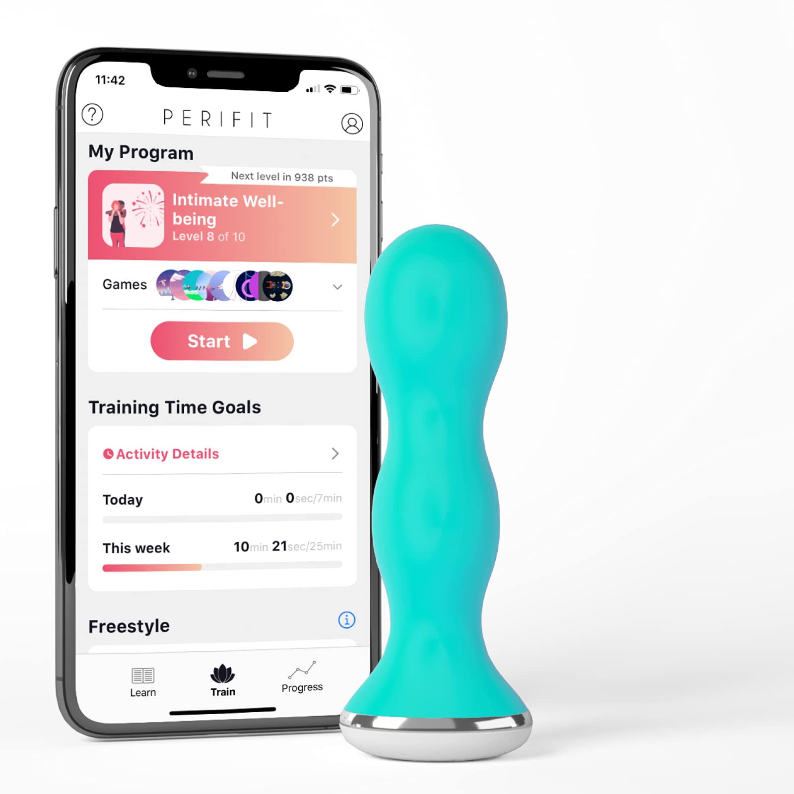 Perifit Pelvic Floor Trainer with Free App - Strengthen Core & Bladder Control | Interactive Kegel Exercises for Women | Postpartum Recovery & Fitness Gaming