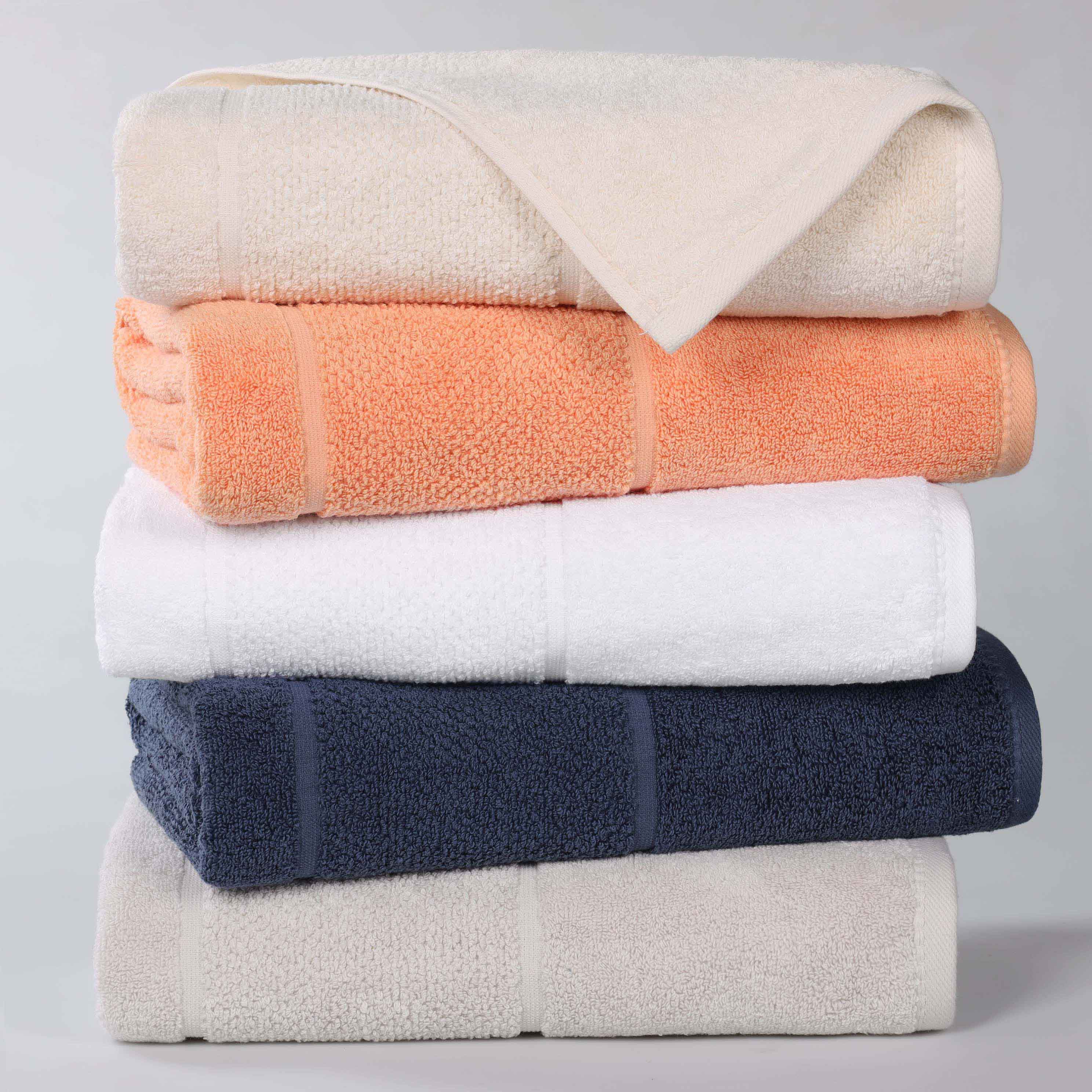 Premium Mile Smart Twist Cotton Bath Towels Set of 2 - Ultra Soft, Absorbent & Quick-Drying Luxury Bath Sheets with Broad Border - Perfect for Spa, Hotel & Home Bathroom Use