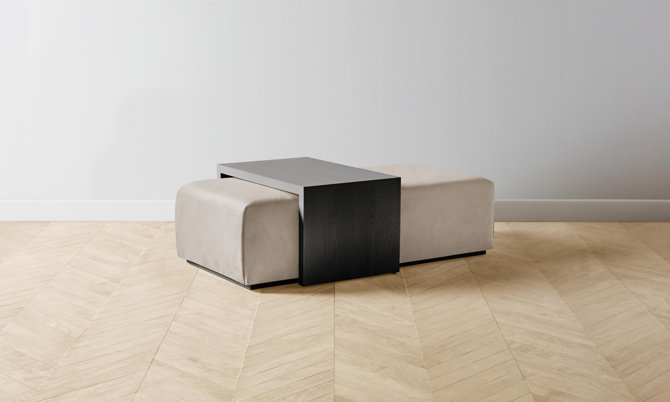 The Bowery Ottoman - Premium Nubuck Leather Footstool in Fawn Color | Perfect for Living Room, Bedroom & Home Decor