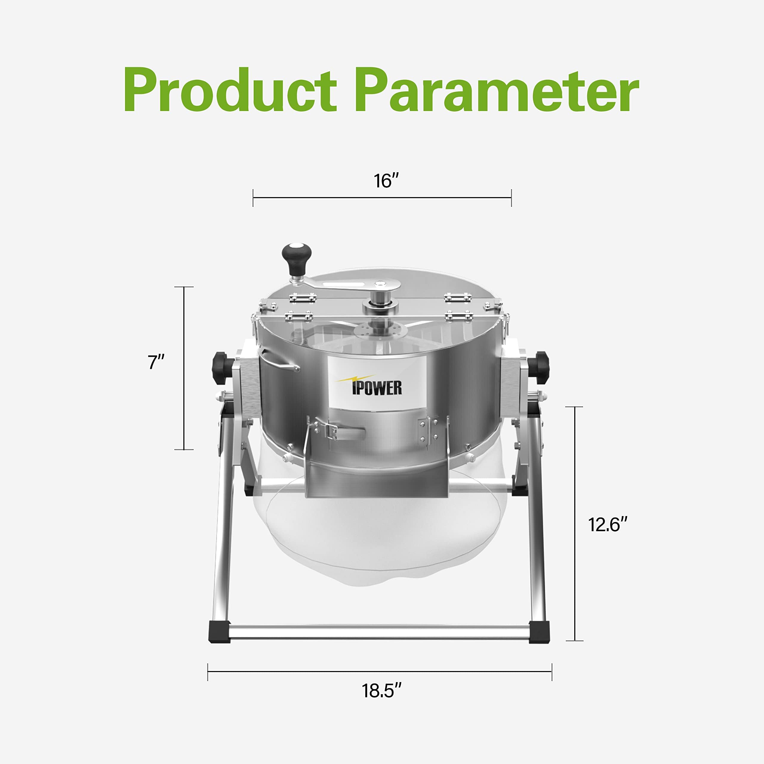 iPower 16 Inch Hydroponic Bud Leaf Trimmer - Stainless Steel Blade & Hand Pruner for Herbs and Flowers - Wet/Dry Plant Trimming Machine with Twisted Spin Cut - Floor Standing Design for Indoor Gardening & Commercial Grow Operations