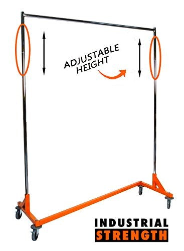 Heavy Duty Nesting Z Rack (Orange Base) - Commercial Grade Display Stand for Retail Stores, Trade Shows & Warehouse Organization