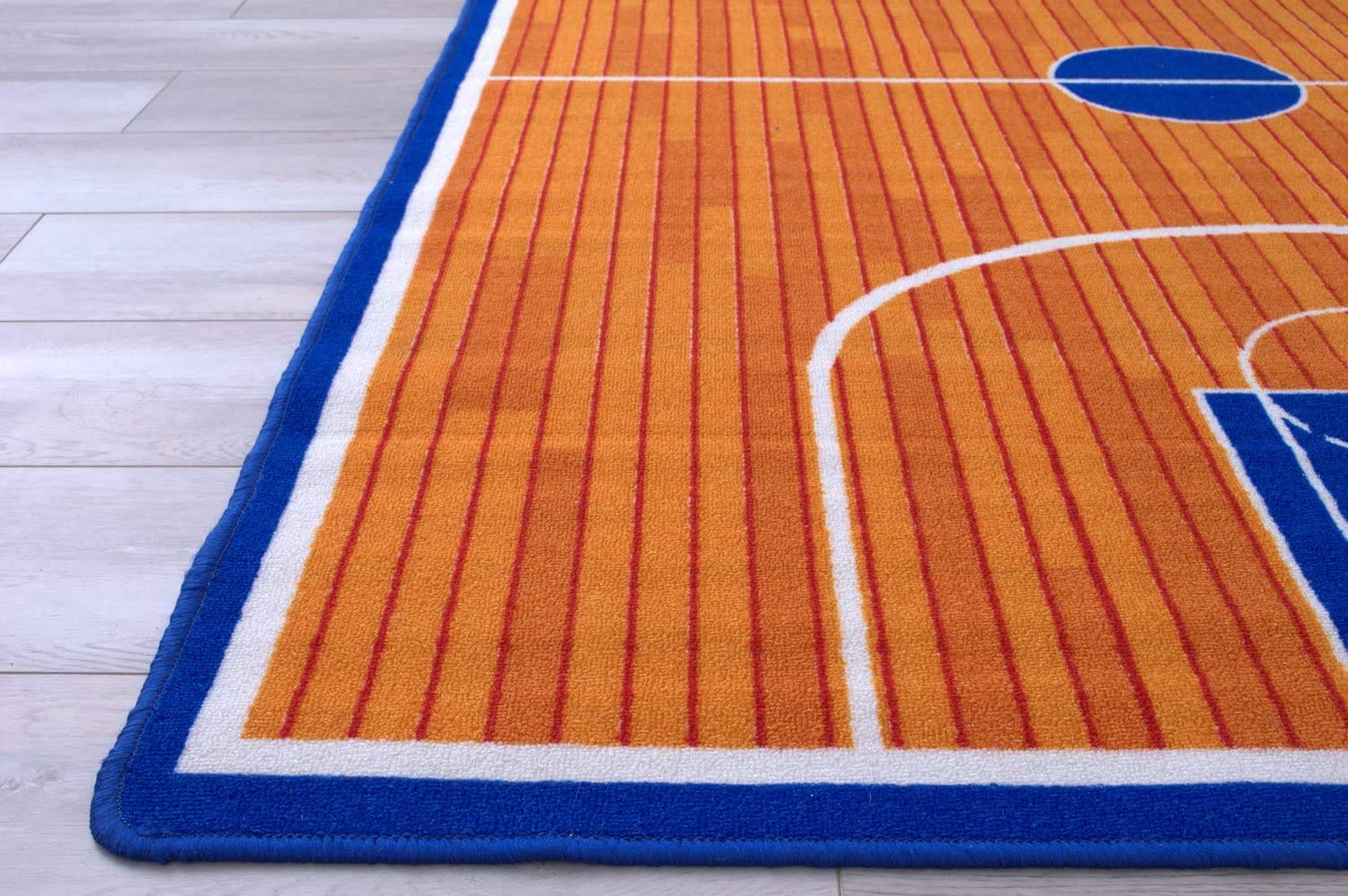 Kids Basketball Court Area Rug - 8x10 Feet Non-Slip Sports Carpet for Playroom, Bedroom & Living Room - Perfect for Indoor Games & Playtime Fun