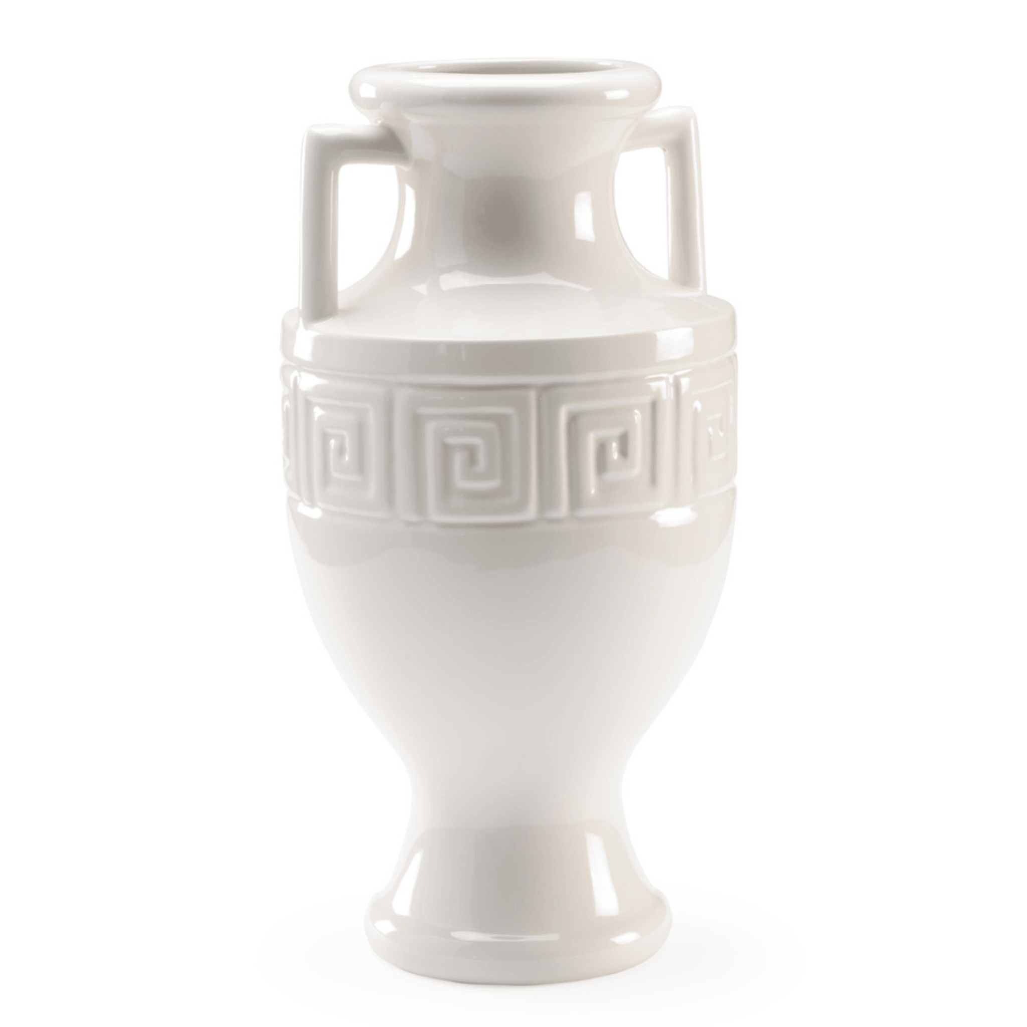 Elegant White Ceramic Grecian Urn - Handcrafted Vase for Home Decor, Wedding Centerpieces & Garden Accents