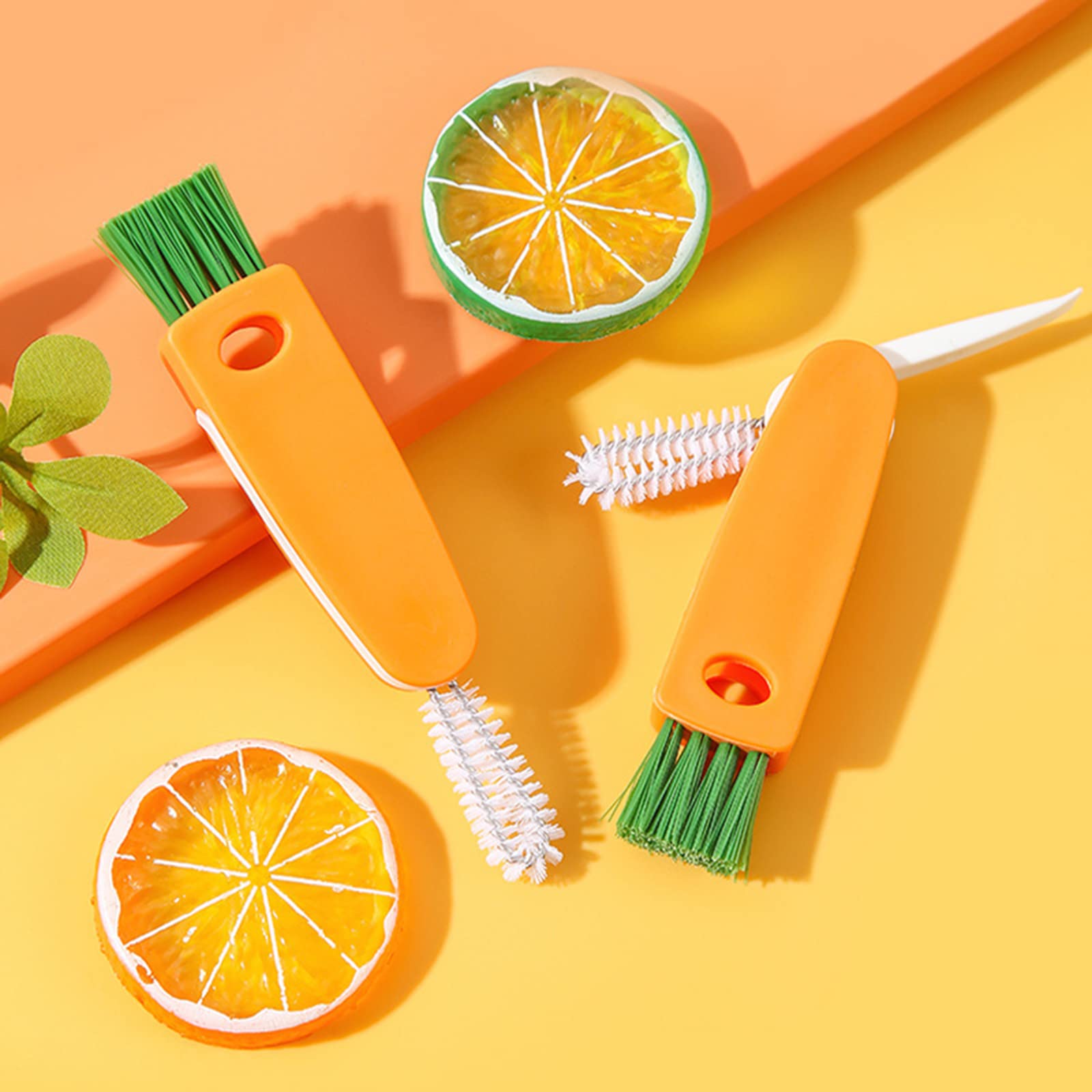 2-Pack 3-in-1 Mini Bottle Cleaning Kit - Tiny Cup Lid Brush, Straw Cleaner & Detail Brush for Water Bottles, Baby Bottles, Travel Mugs - Perfect for Home, Office & Outdoor Use