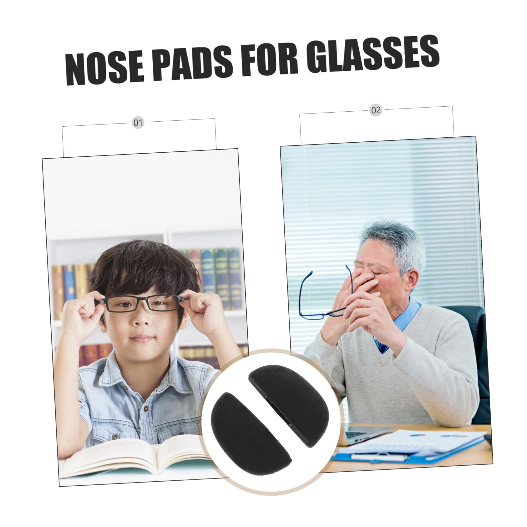 Anneome 10 Pairs Soft Silicone Nose Pads for Glasses - Comfortable Nose Cushion Pads, Universal Fit Eyeglass Frame Accessories - Perfect for Reading, Computer Use, and Daily Wear
