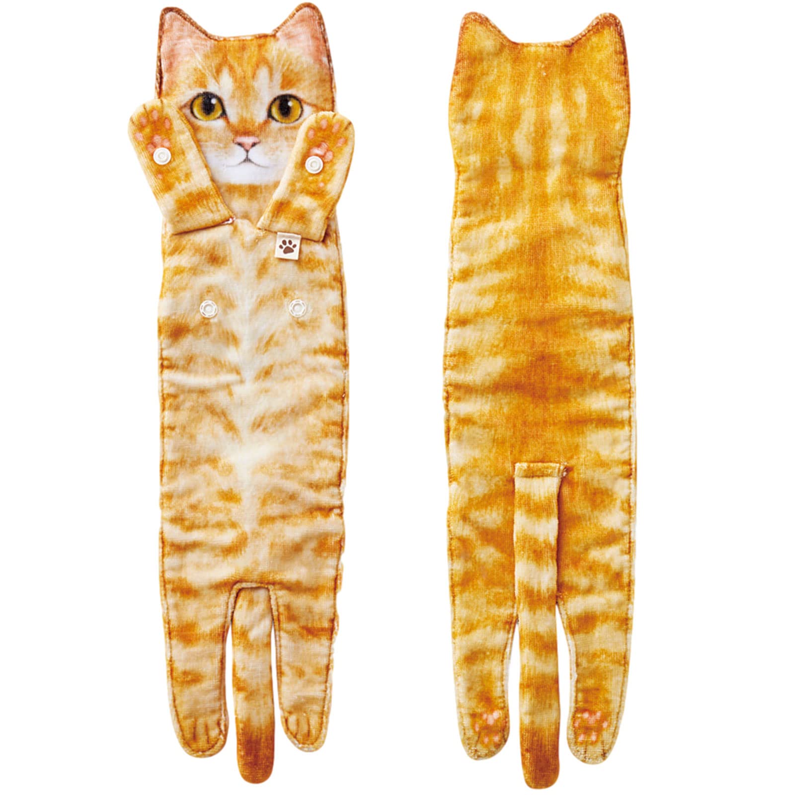 Funny Cat Hand Towels for Bathroom & Kitchen - Super Soft Cute Cat Decor Washcloths & Face Towels - Perfect Gift for Cat Lovers (Orange, 20.5x6 inches) - Ideal for Bathrooms, Kitchens & as Decorative Gifts