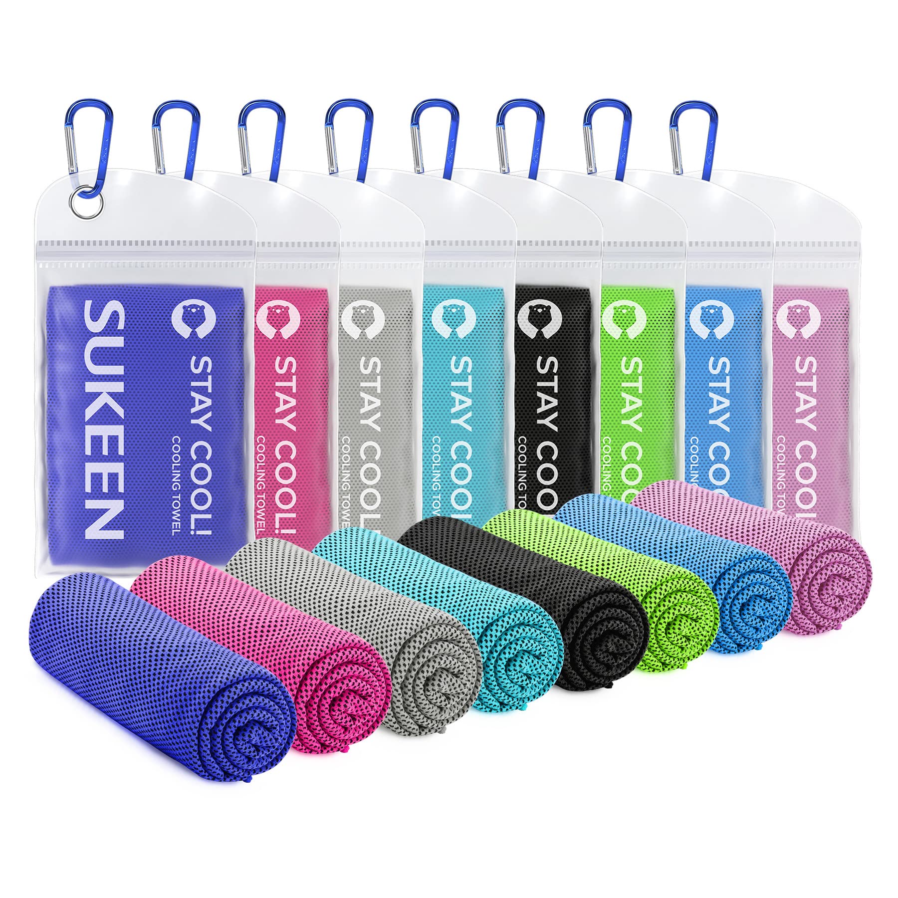 Cooling Towel for Sports & Workouts - Sukeen Instant Evaporative Cooling Neck Wrap (40x12 Inches) - Perfect for Yoga, Golf, Gym & Outdoor Activities