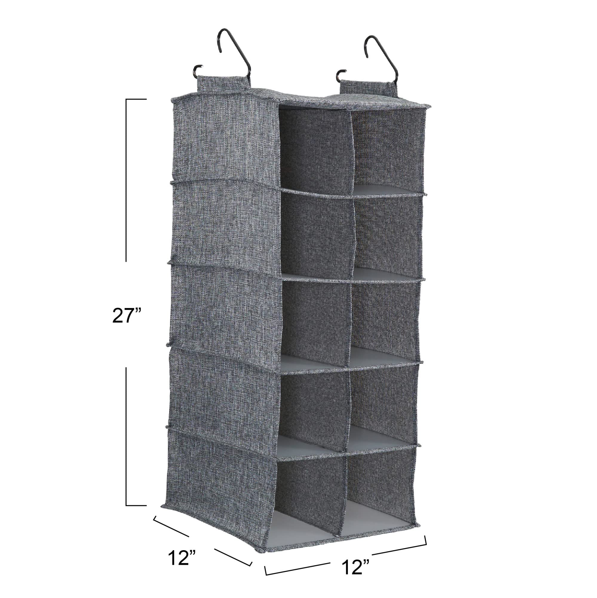 10-Pocket Hanging Shoe Organizer with Hooks - Space Saving Closet Storage for Shoes, Accessories & More - Perfect for Bedroom, Closet, Dorm or Entryway Organization