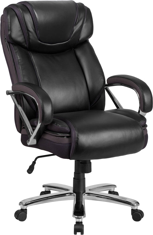 FLASH HERCULES Series Big & Tall 500 lb. Capacity LeatherSoft Executive Swivel Ergonomic Office Chair with Extra Wide Seat - Perfect for Home Office, Gaming, and Heavy-Duty Workspaces