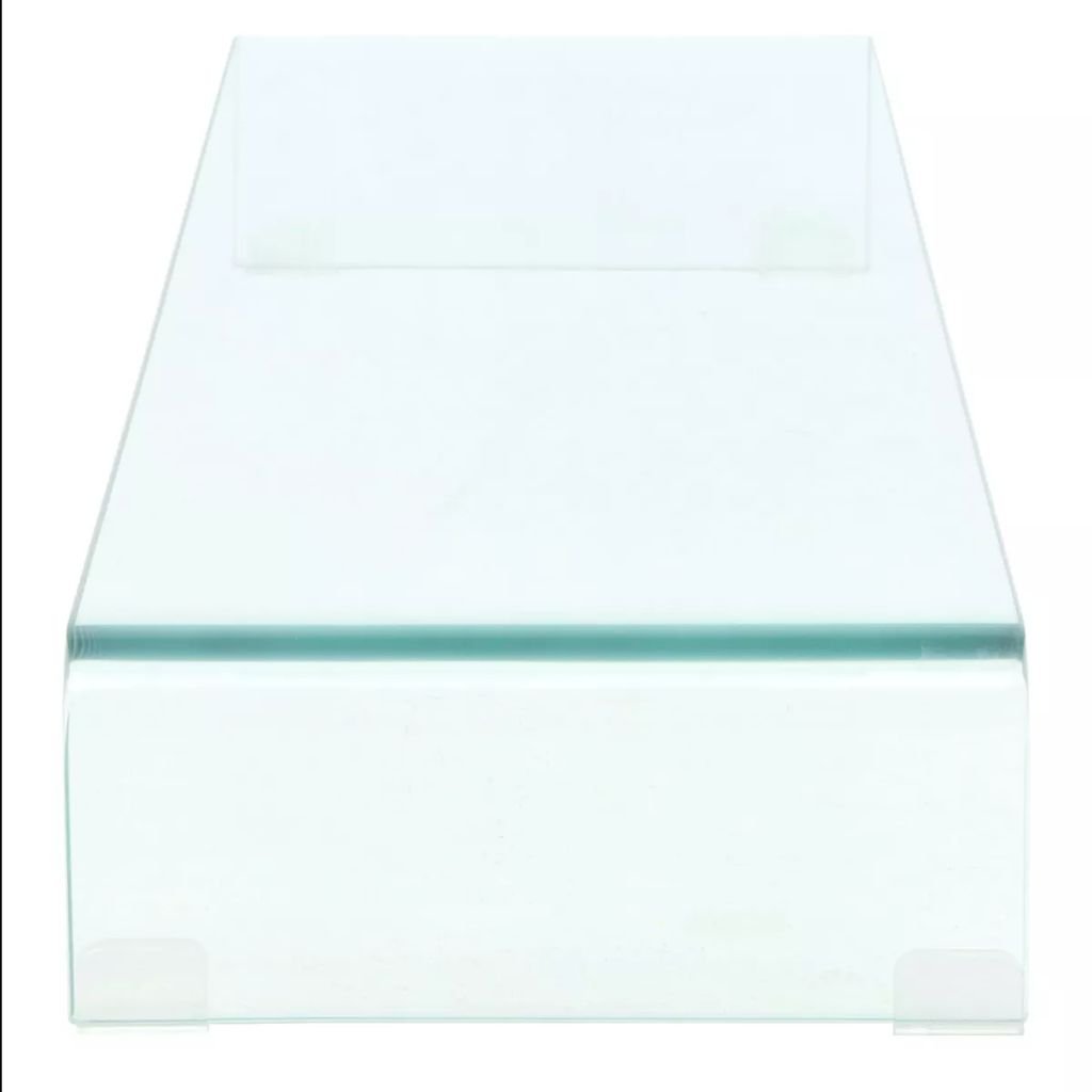 Premium Clear Glass Monitor Stand Riser - 39.4