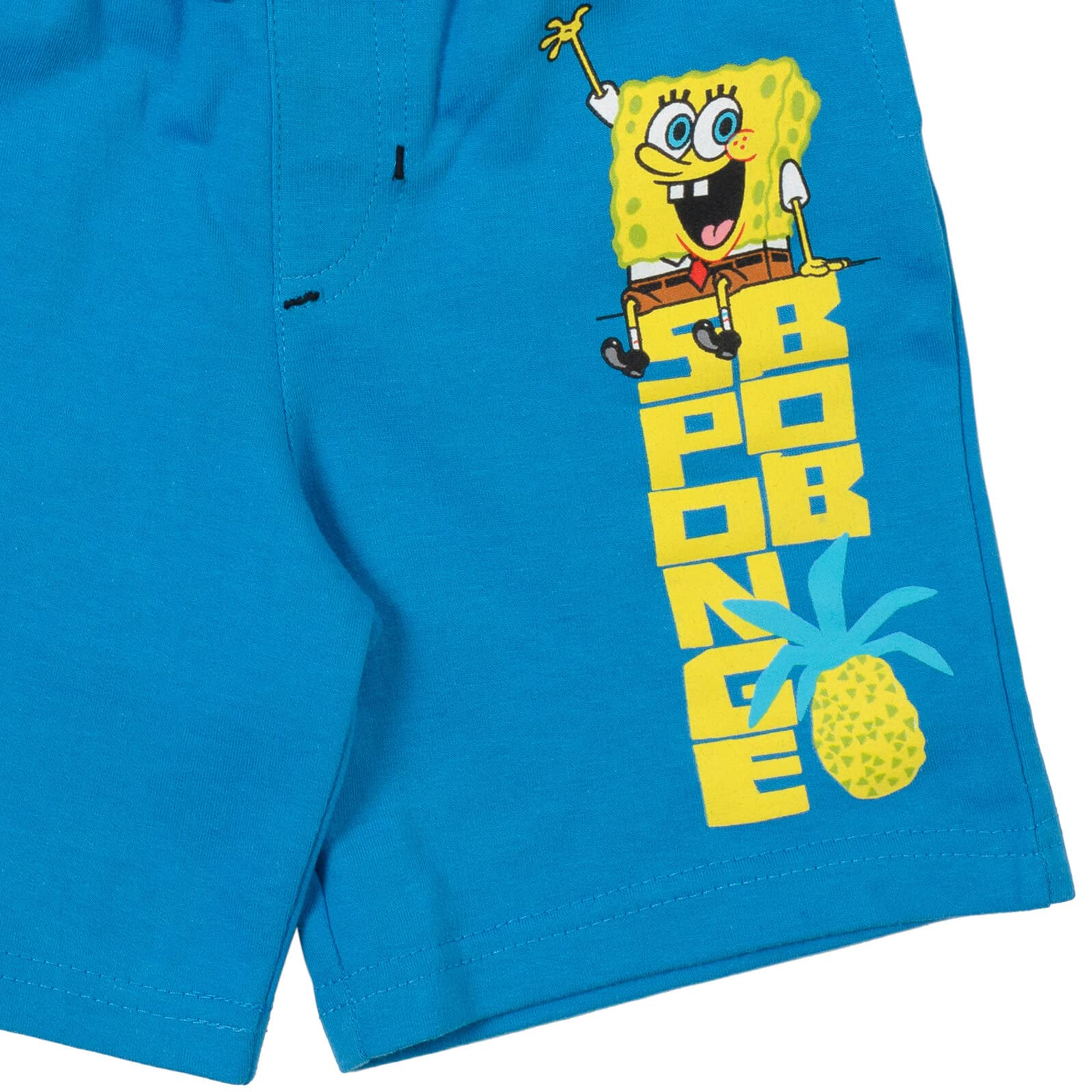 SpongeBob SquarePants Cartoon French Terry Cotton 2-Pack Casual Shorts for Men - Comfortable Lounge & Sleepwear for Home, Beach, and Vacation