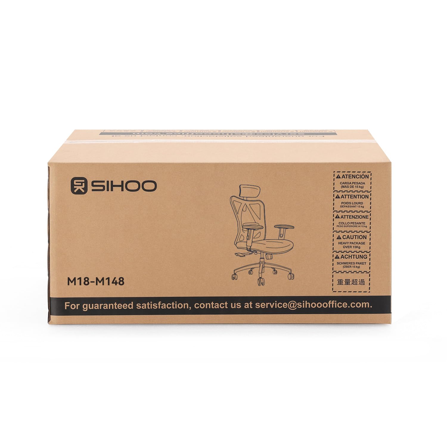 SIHOO M18 Ergonomic Office Chair - Adjustable Headrest & Lumbar Support, High Back Executive Swivel Chair for Home Office, Computer Desk Chair (Pure Black) - Perfect for Long Work Hours & Gaming Sessions