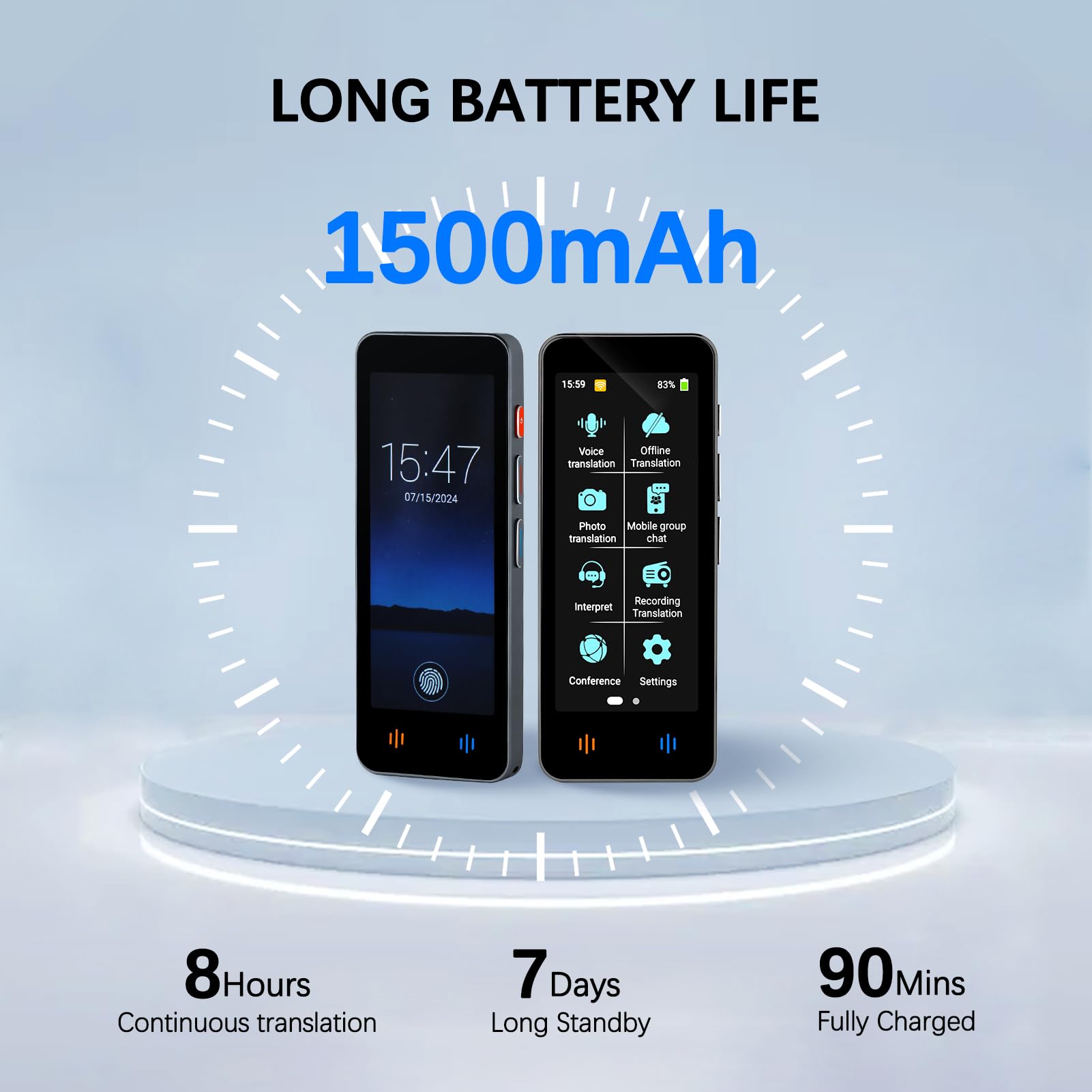 2024 Language Translator Device - Instant Two-Way Voice Translator with 143 Languages Support (WiFi/Offline/Photo), Portable Mini-Dictionary for Business Travel, Learning & International Communication | Perfect for Meetings, Conferences & Global Adventures