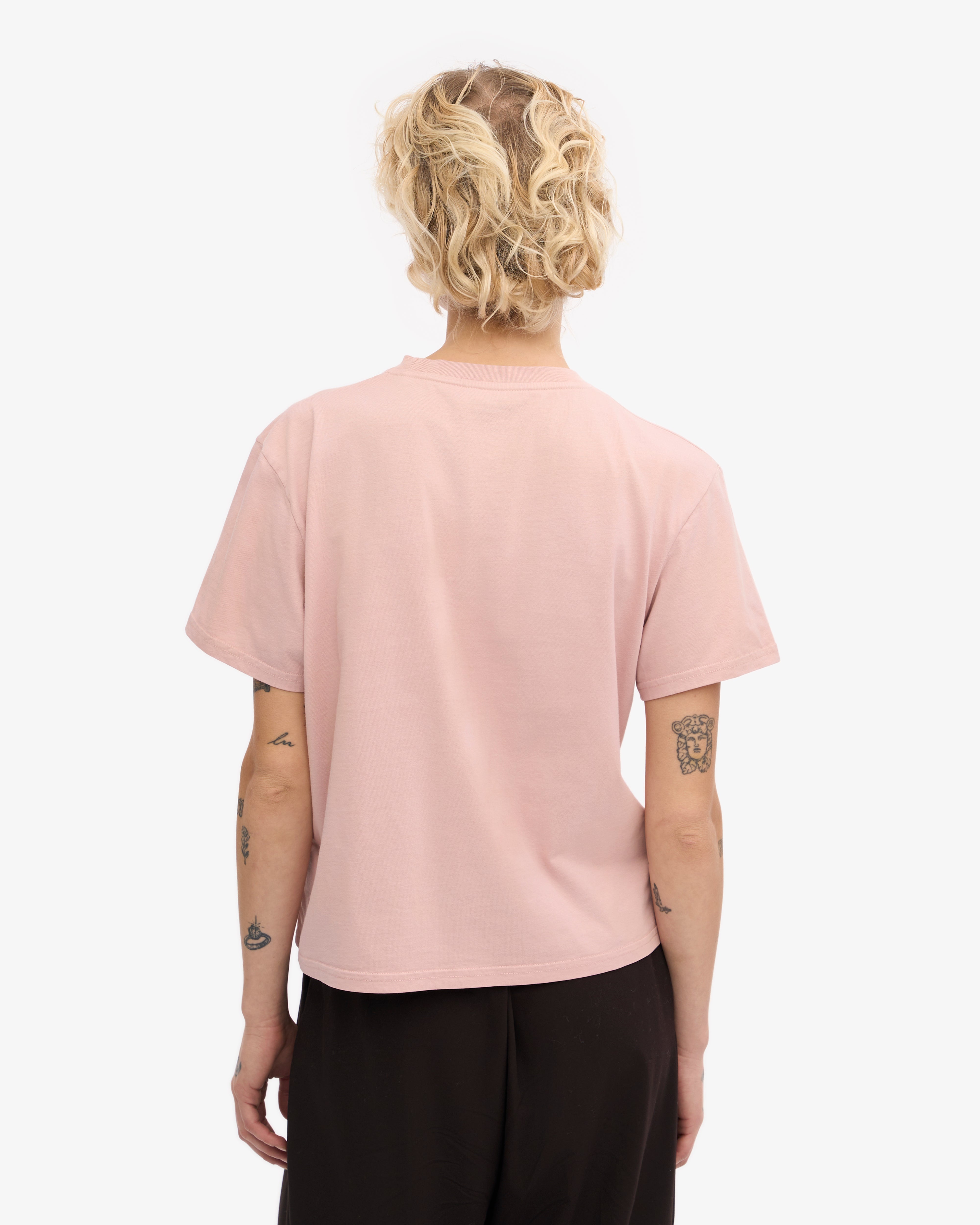 Organic Boxy Crop Tee - Soft Faded Pink Women's T-Shirt | Casual Streetwear, Summer Outfits & Layering Staple