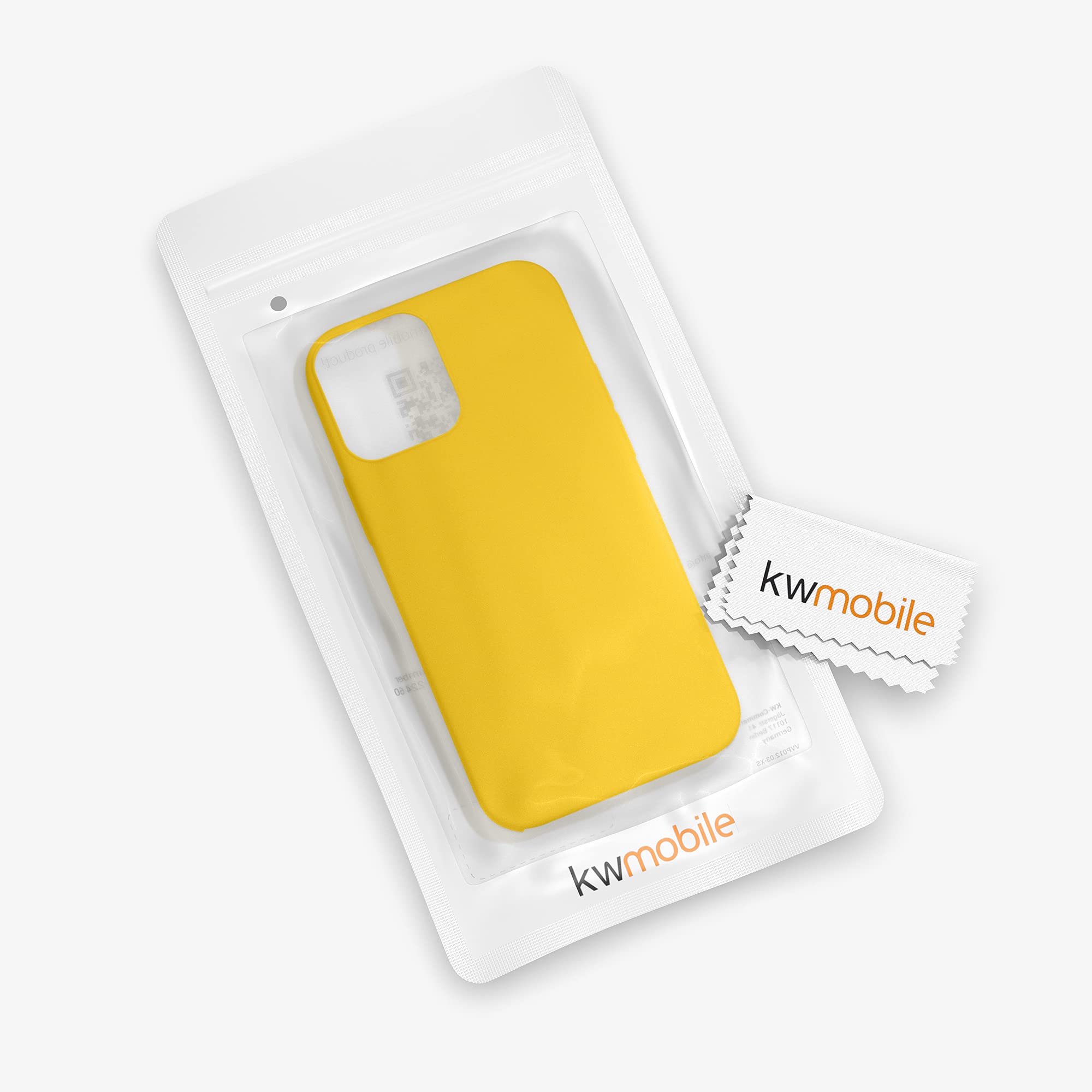 kwmobile Shockproof TPU Silicone Case for Apple iPhone 12 & iPhone 12 Pro - Soft Matte Finish Honey Yellow Protective Phone Cover - Perfect for Everyday Use, Outdoor Activities & Travel Protection