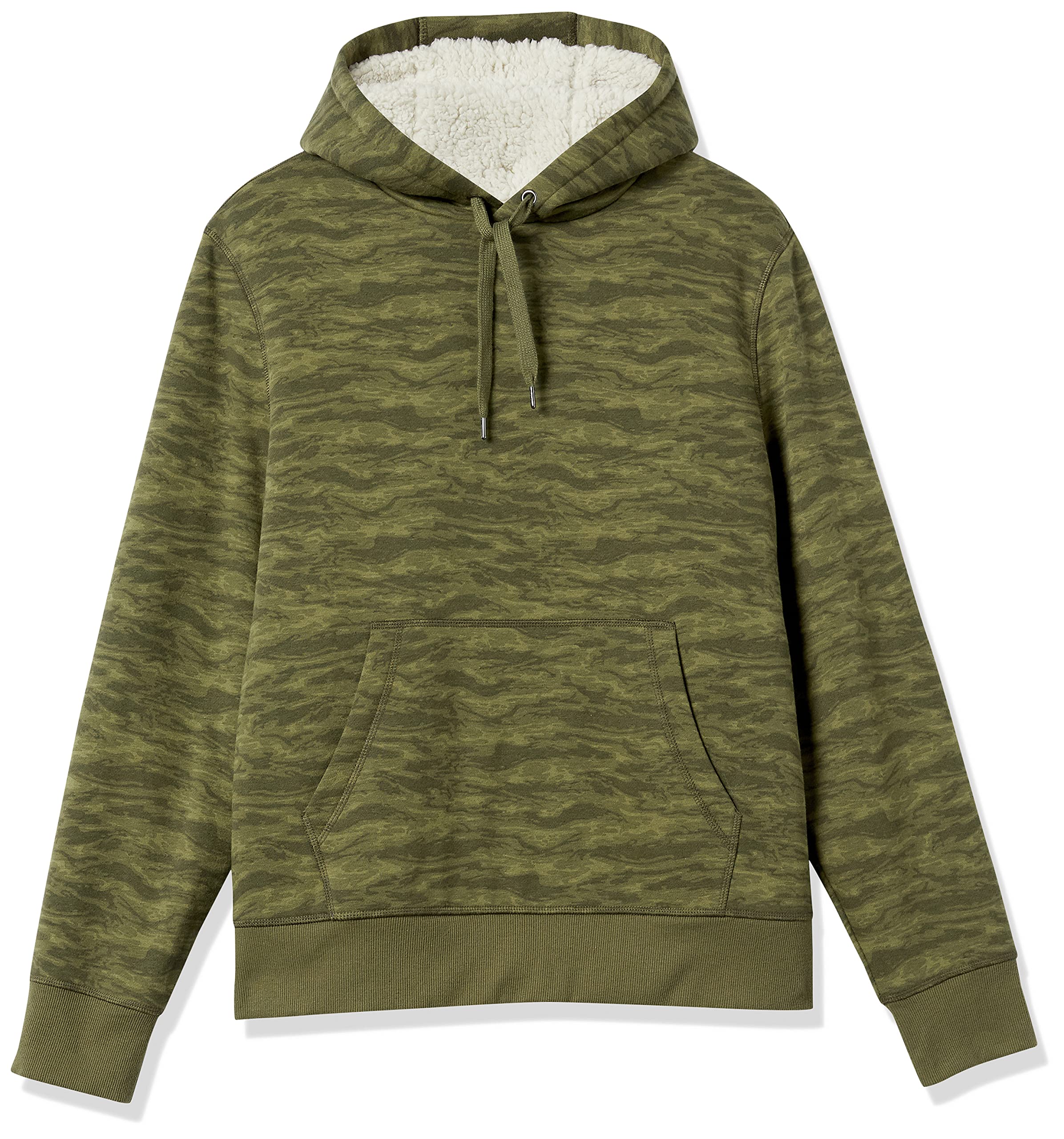 Amazon Essentials Men's Sherpa-Lined Hooded Pullover Sweatshirt - Warm Winter Fleece Jacket for Outdoor Activities & Casual Wear