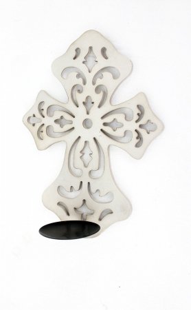 Handmade Wooden Cross Candle Holder - Religious Home Decor for Church, Wedding & Prayer - Perfect for Christmas, Easter & Spiritual Gifts