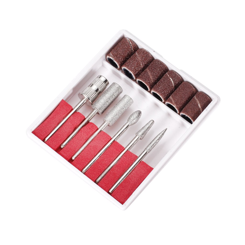 Professional Diamond Nail Grinding Bits Set for Manicure & Pedicure - Electric Nail File Drill Bits with Sanding Bands (Silver & Pale) - Perfect for Salon, Home Nail Care & DIY Beauty Treatments