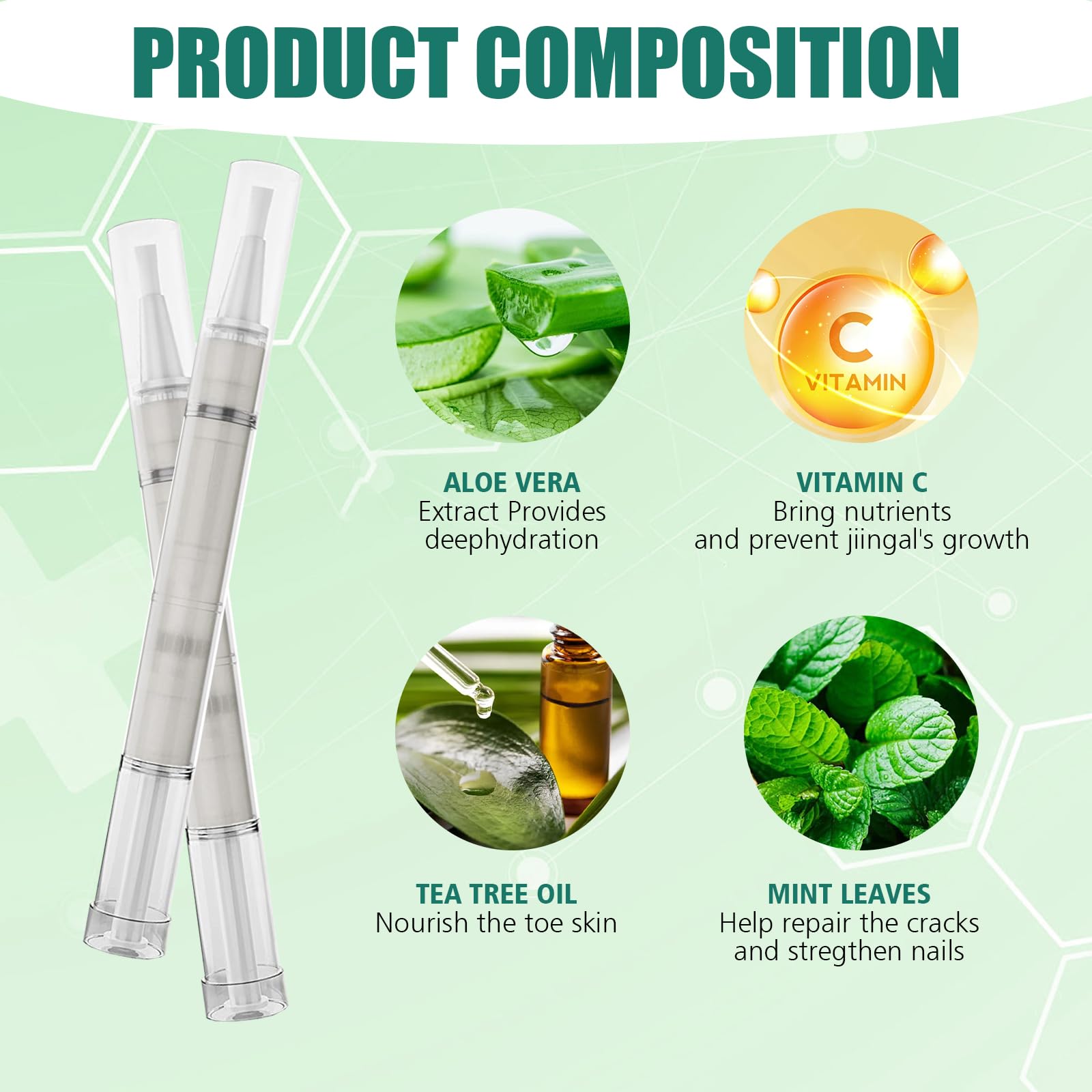 5-Piece Supplend Nail Care Pen Set with Tea Tree Oil - Fast & Intensive Nail Treatment for Dry, Damaged Cuticles - Perfect for Home Manicures & Salon Use