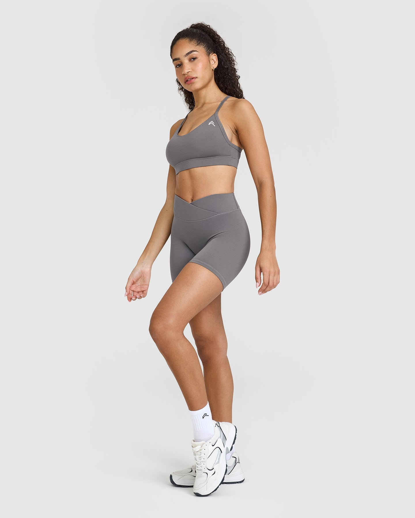Unisex Wrap Shorts 6 | Ash Grey - Perfect for Yoga, Running & Beach Wear
