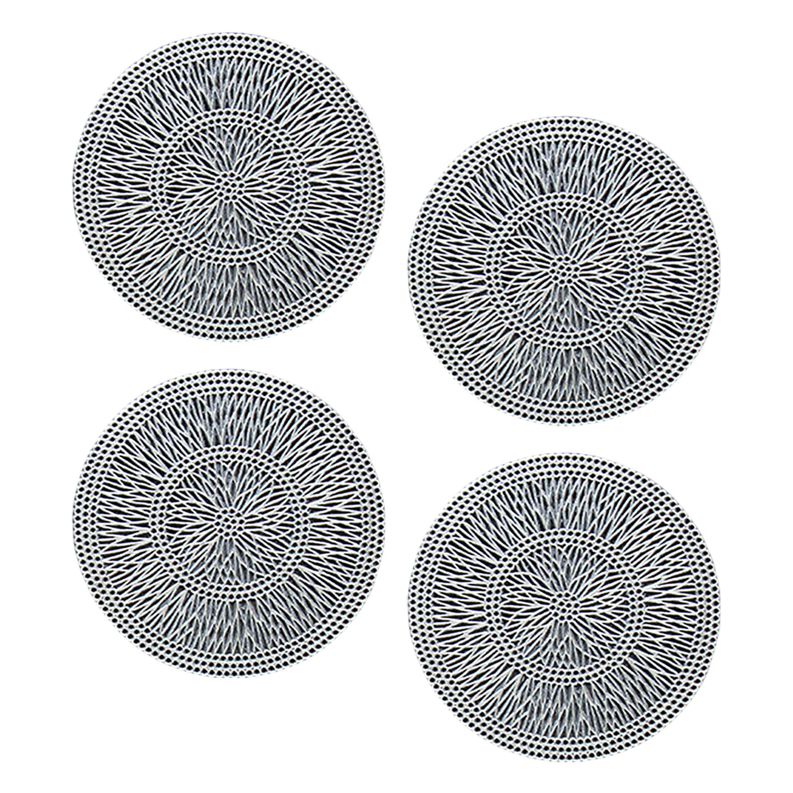 4Pcs Ultra-Thin Nordic Hollow Gold Drink Coasters - Elegant Table Protection for Coffee, Dining & Side Tables - Perfect Housewarming Gift (Silver) - Ideal for Home, Office & Party Use