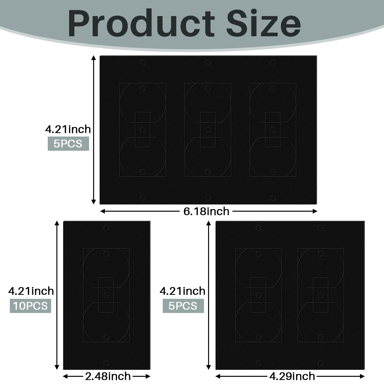 Tondiamo 20-Pack Black Wall Insulation Gaskets - Rectangle Electrical Outlet Sealers, Weatherproof Foam Gasket for Switch Plates & Covers - Energy Saving, Draft Stopper for Home & Office Use