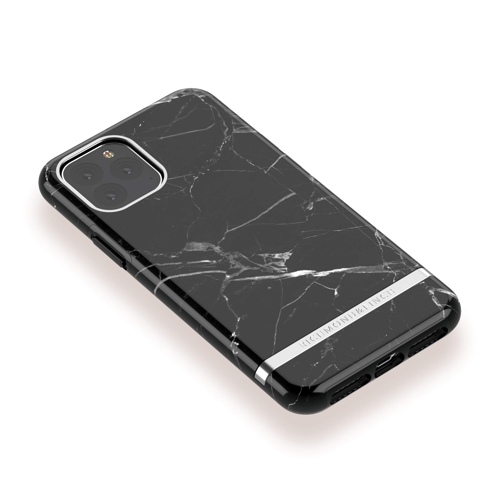 RICHMOND & FINCH iPhone 11 Pro Max Case - Premium Black Marble Phone Cover with Silver Accents | Slim Protective Case for Women & Men | Perfect for Work, Travel & Everyday Use