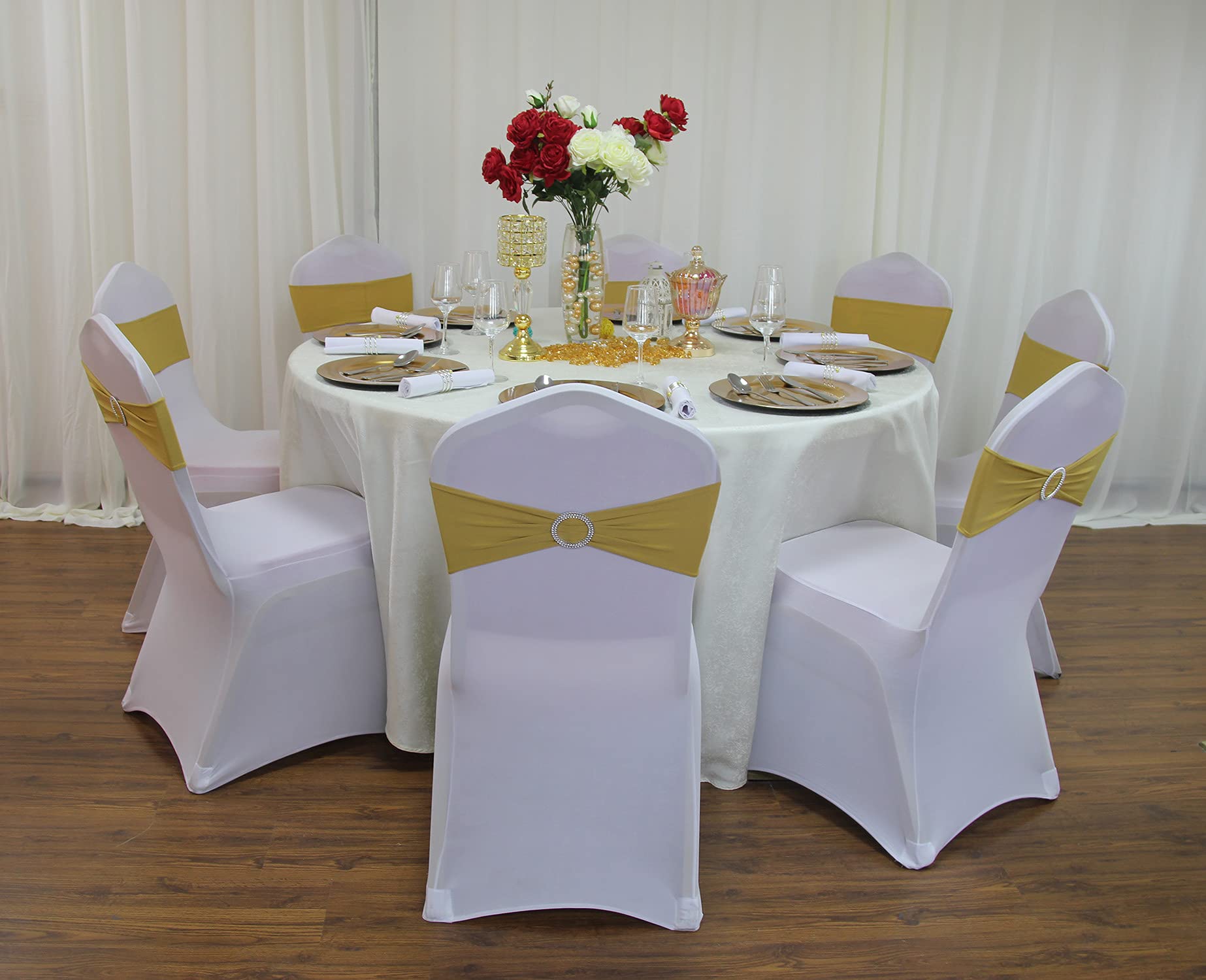 WELMATCH 12-Pack 13 Inch Metallic Gold Plastic Charger Plates for Weddings & Parties - Elegant Table Decor, Dish Rings, Buffet Serving - Perfect for Anniversary, Bridal Shower & Formal Dining Events