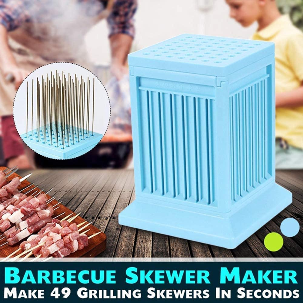 Premium 49-Hole Kebab Skewer Maker - Stainless Steel BBQ Skewer Assistant & Grilling Tool for Perfect Kebabs | Portable Kebab Machine for Backyard BBQs, Camping & Party Cooking Essentials