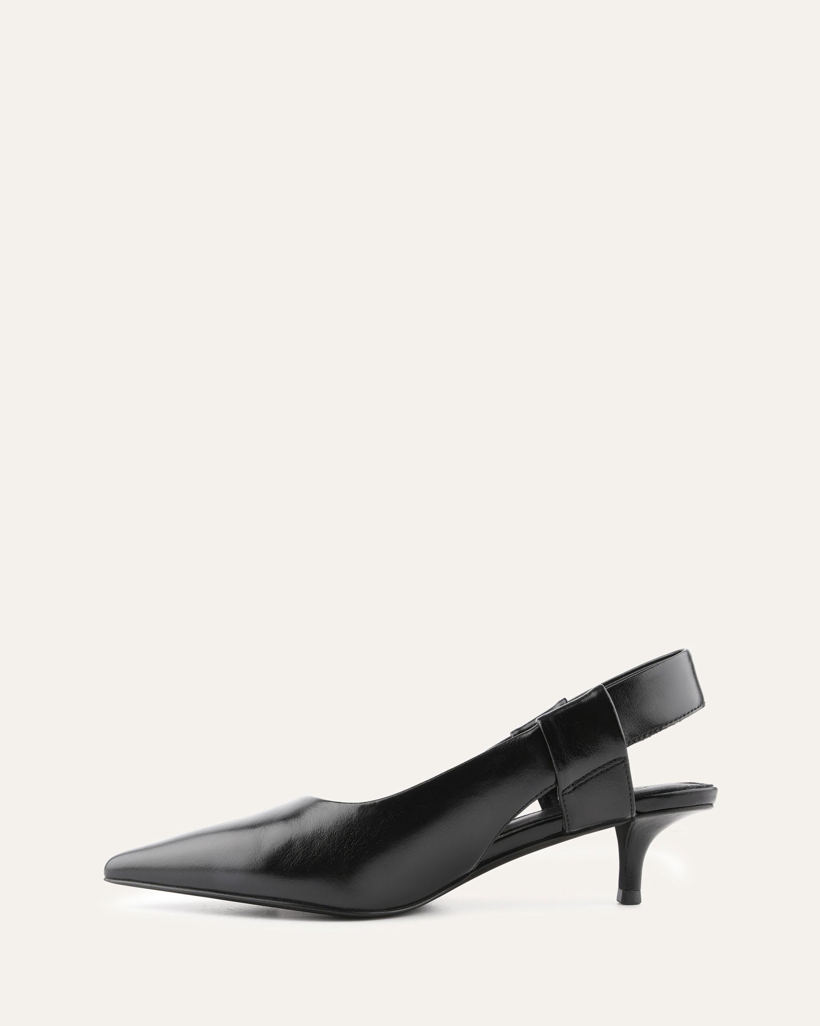 ROSA Women's Black Leather Low Heel Pumps - Comfortable & Stylish Shoes for Work, Office, and Formal Occasions