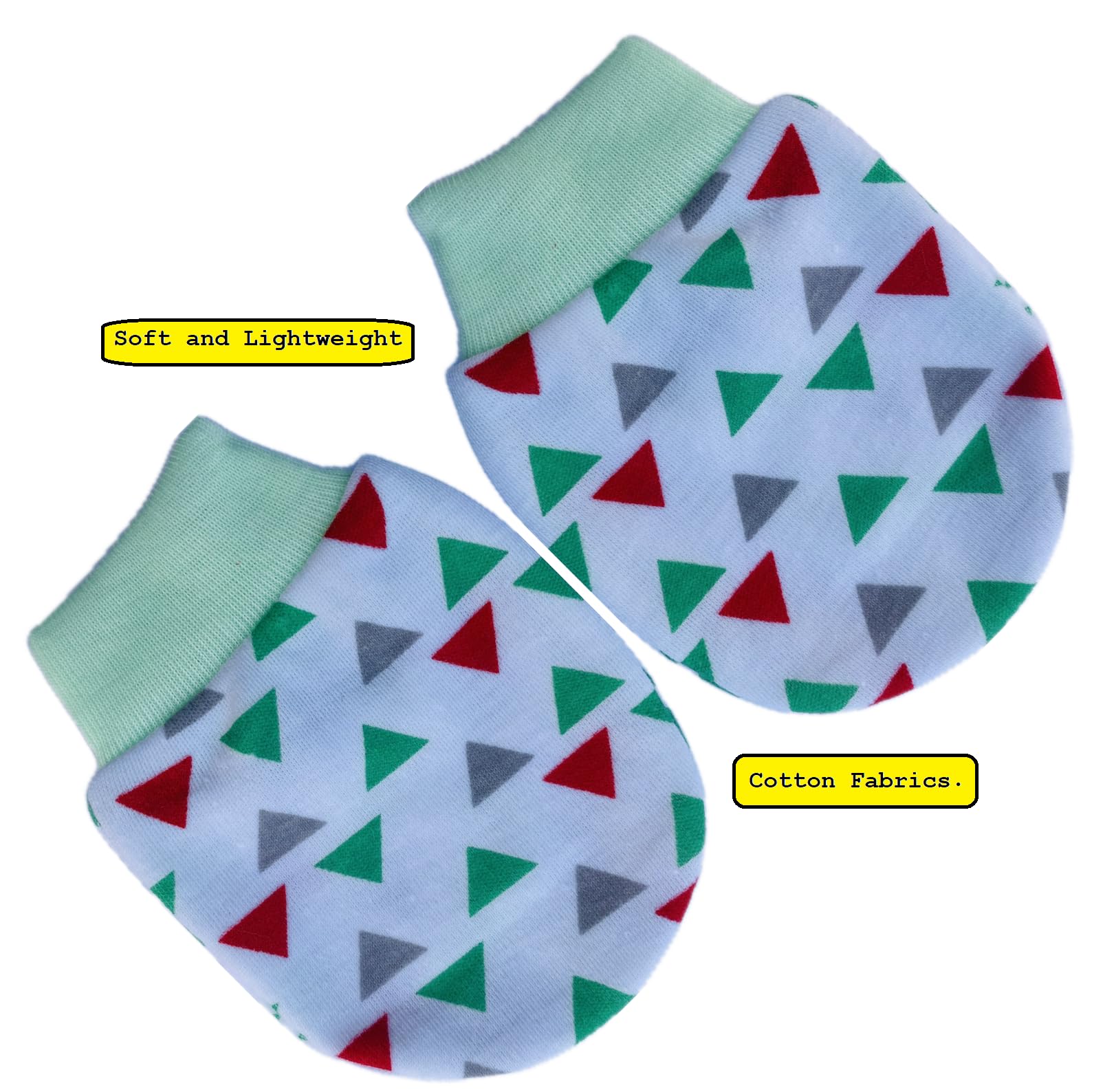 Wavva® Newborn Baby Cotton Mittens Set with Rib & Elastic - 6 Pairs, Multicolor (0-3 Months) | Soft & Breathable Hand Gloves for Infant Protection | Perfect for Sleeping, Nursing & Preventing Scratching