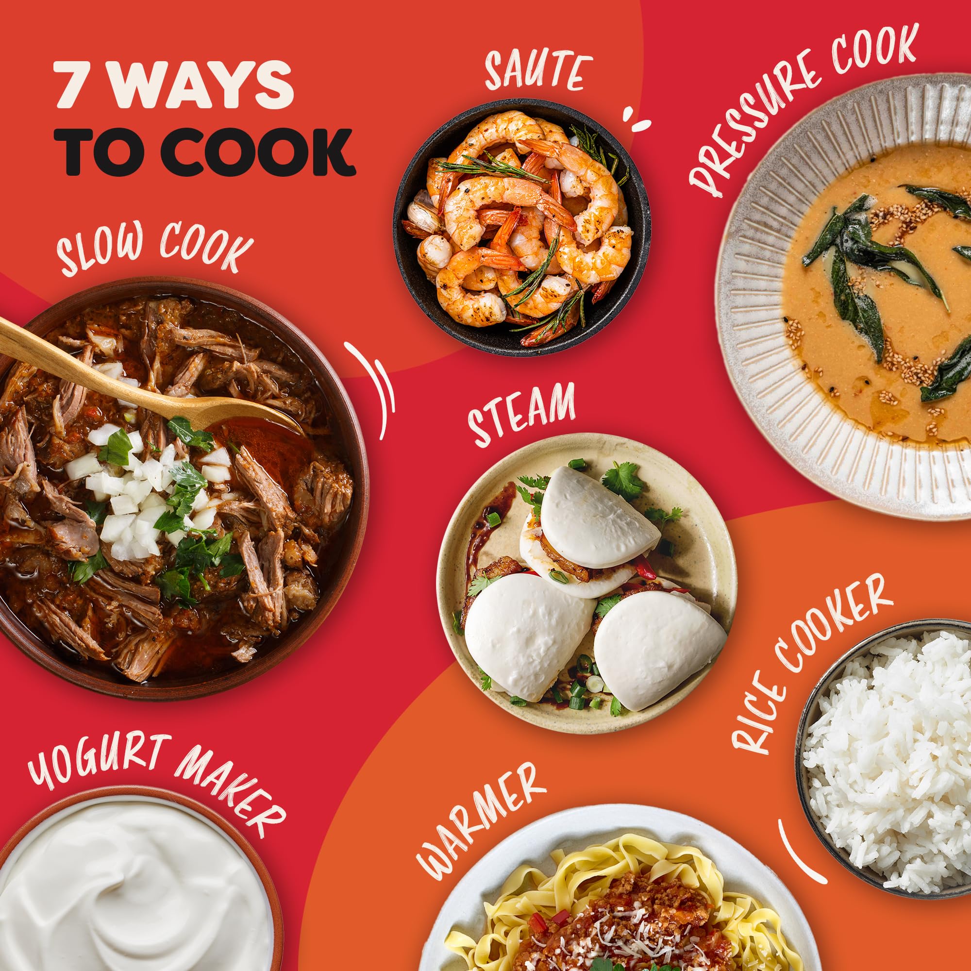 Instant Pot Duo 7-in-1 Electric Pressure Cooker 5.7L/6Qt - Multi-Functional Kitchen Appliance for Fast Cooking, Slow Cooking, Rice, Yogurt, Steaming & Sautéing | Stainless Steel Inner Pot | Dishwasher Safe | Perfect for Meal Prep, Family Dinners & Healthy Eating