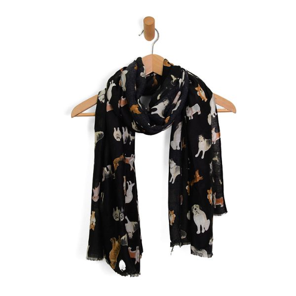 Stylish Black Scarf for Mixed Breed Dogs - Perfect for Outdoor Walks and Winter Fashion