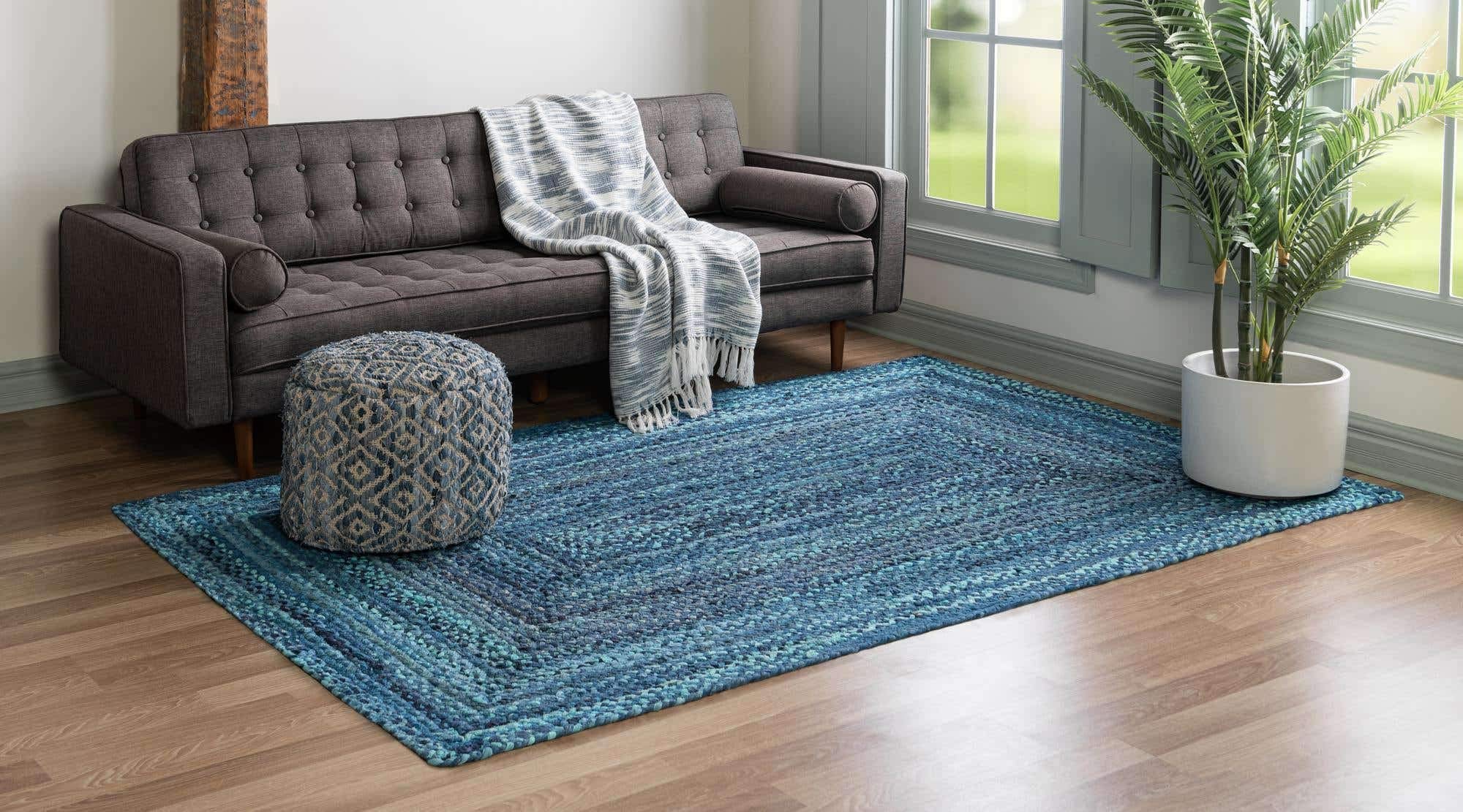 Unique Loom Braided Chindi Collection Area Rug - 6'1