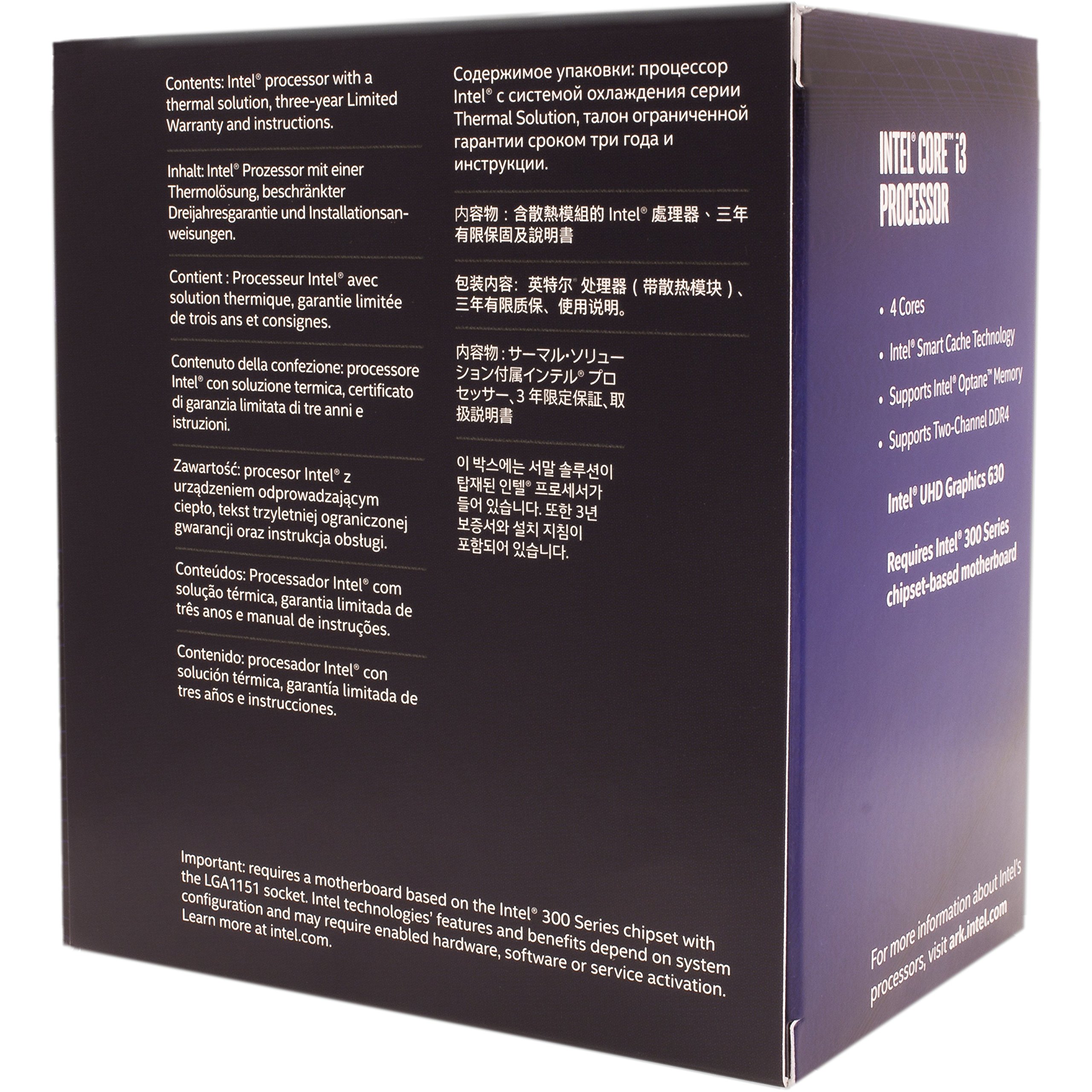 Intel Core i3-8300 Desktop Processor 6 Cores 3.7 GHz LGA 1151 300 Series 91W - Perfect for Gaming, Office Work & Home Computing