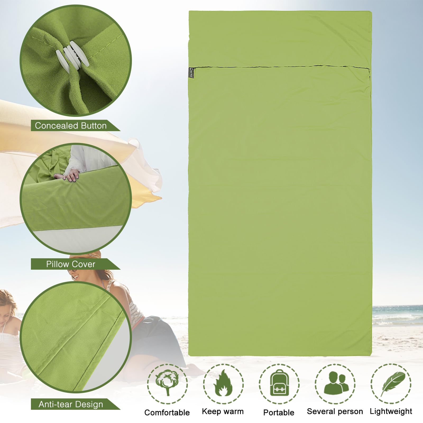Lightweight Double Sleeping Bag Liner & Camping Sheet for Adults - Travel Sleep Sack for Outdoor Hiking, Backpacking, Hotels & Picnics | Perfect for Camping Trips, Travel Comfort & Adventure Getaways
